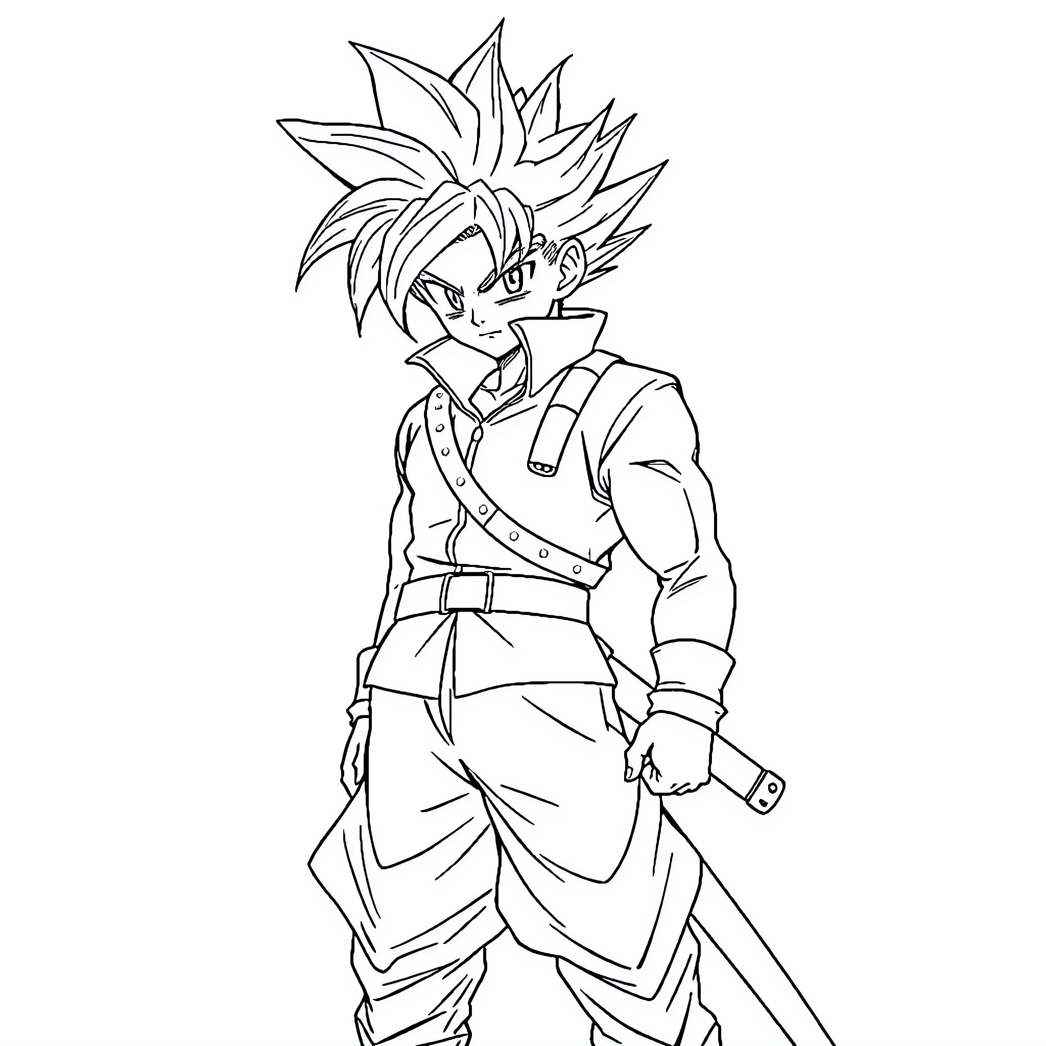 Trunks in action-packed martial arts pose Coloring Page (free black-and-white line drawing printable PDF for all, from beginners to advanced learners, including children, teens, adults, and seniors)