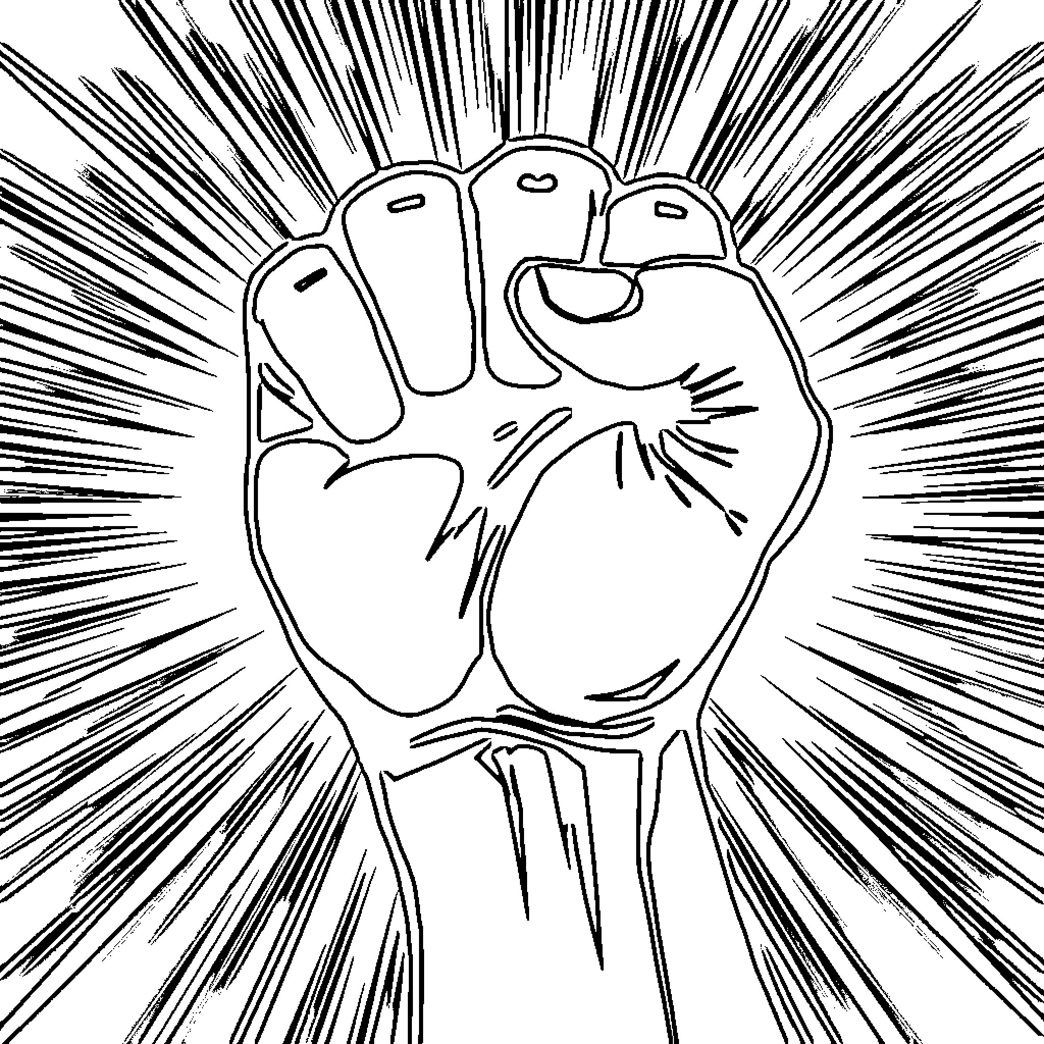 Fist Raised in Empowerment Coloring Page (free black-and-white line drawing printable PDF for all, from beginners to advanced learners, including children, teens, adults, and seniors)