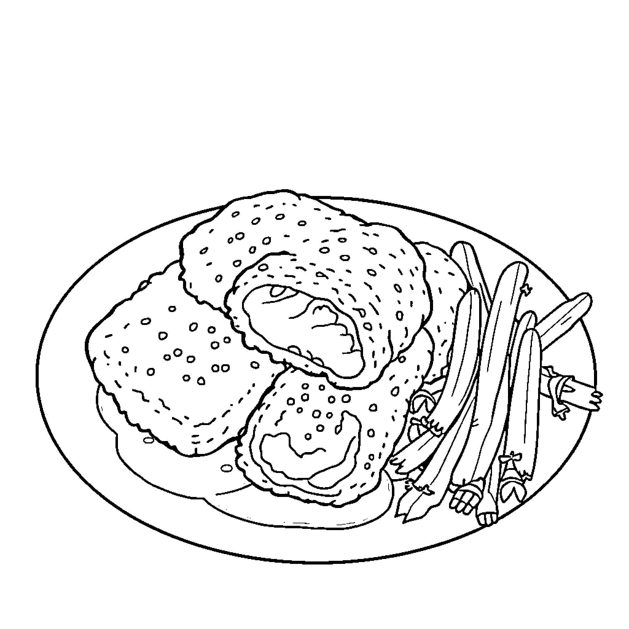 Fish Platter with Assorted Seafood Coloring Page (free black-and-white line drawing printable PDF for all, from beginners to advanced learners, including children, teens, adults, and seniors)
