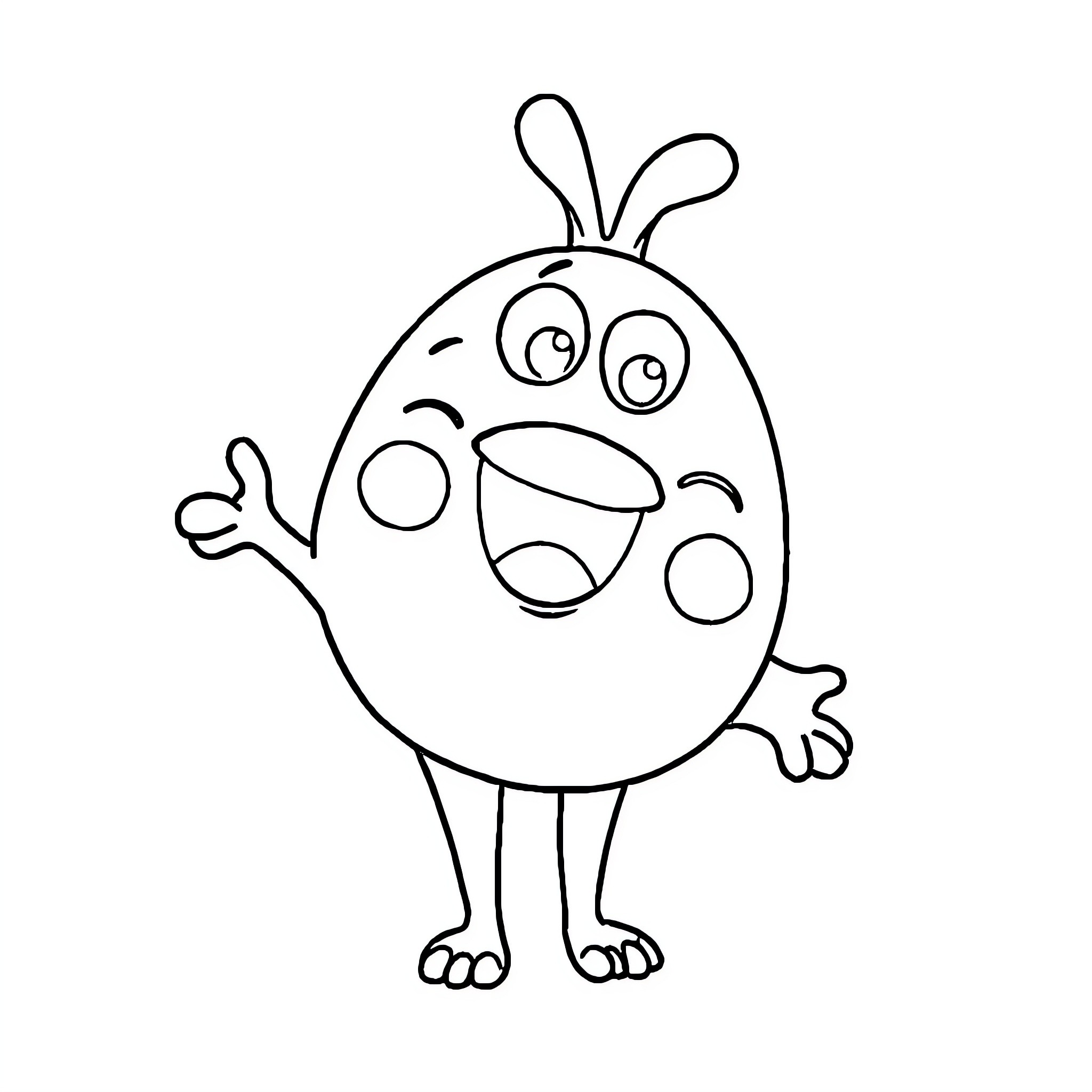 Labubu's Happy and Expressive Cartoon Character Coloring Page (free black-and-white line drawing printable PDF for all, from beginners to advanced learners, including children, teens, adults, and seniors)