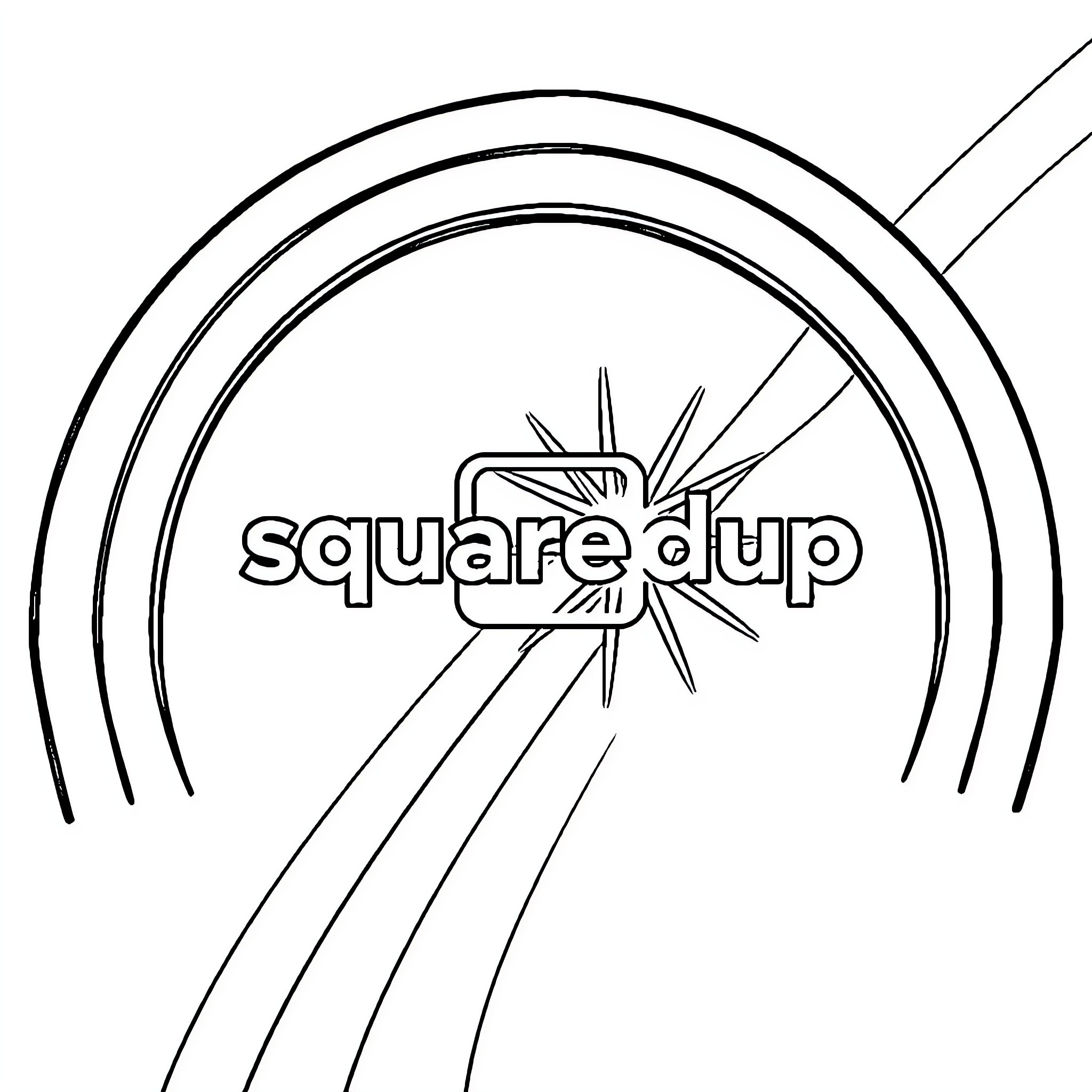 Logo for Square Dup Coloring Page (free black-and-white line drawing printable PDF for all, from beginners to advanced learners, including children, teens, adults, and seniors)