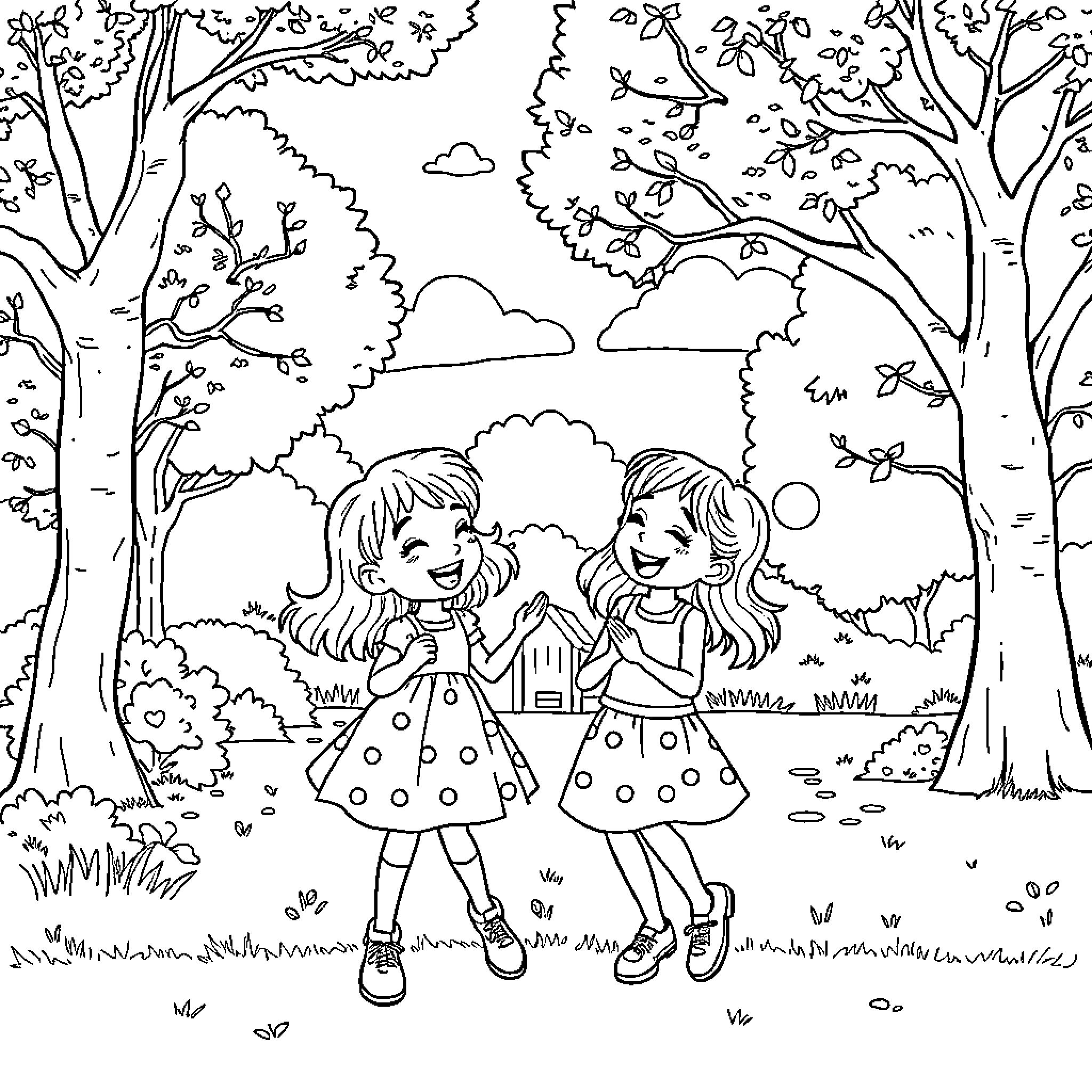 Miss Rachel's Fun in the Park Coloring Page (free black-and-white line drawing printable PDF for all, from beginners to advanced learners, including children, teens, adults, and seniors)