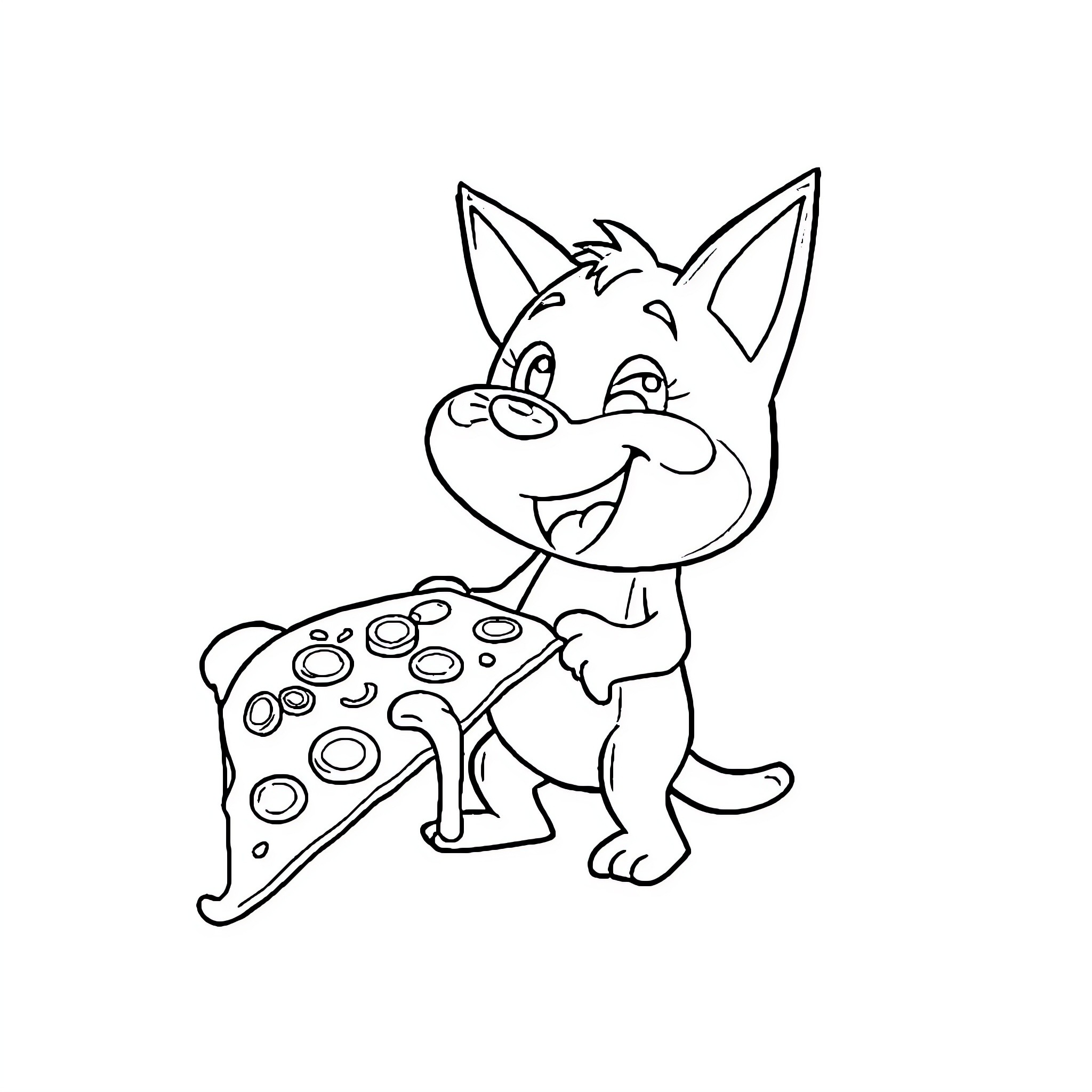 Bluey playing with a spotted toy Coloring Page (free black-and-white line drawing printable PDF for all, from beginners to advanced learners, including children, teens, adults, and seniors)