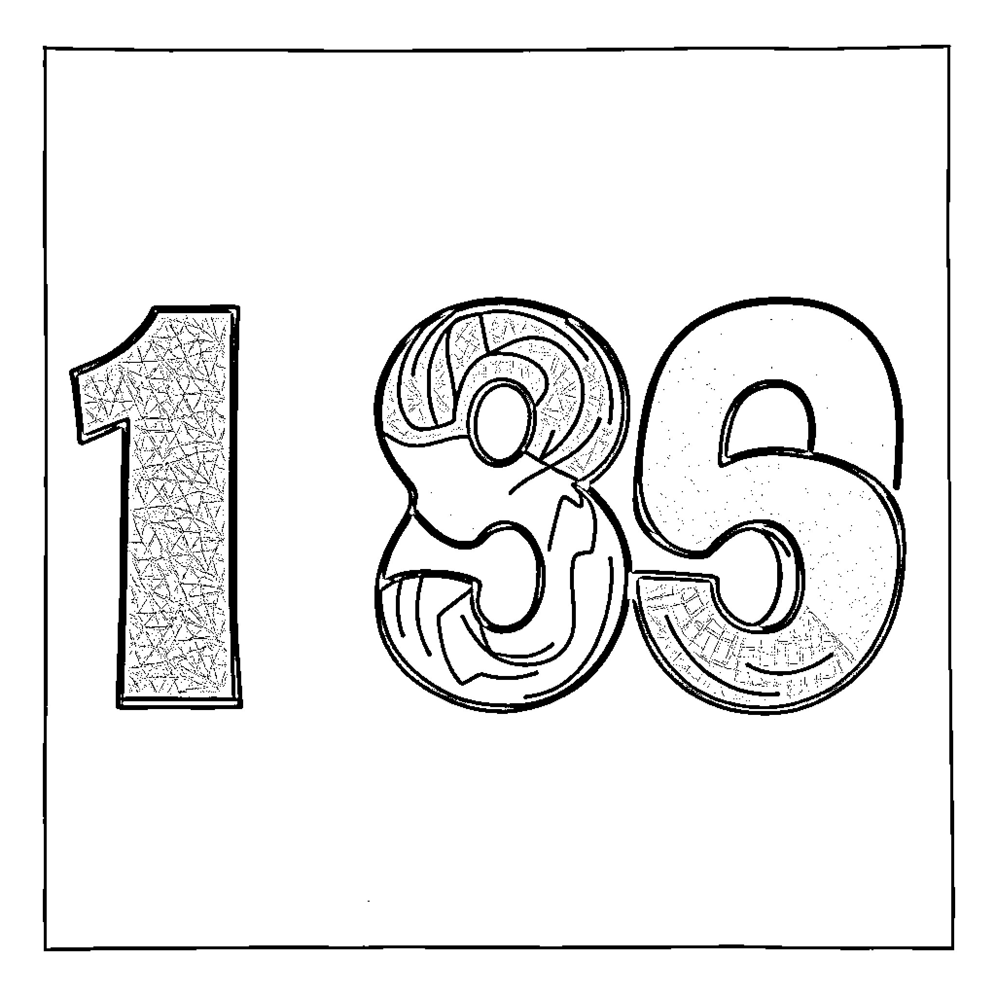 Number Geometric Shapes and Patterns Illustration Coloring Page (free black-and-white line drawing printable PDF for all, from beginners to advanced learners, including children, teens, adults, and seniors)