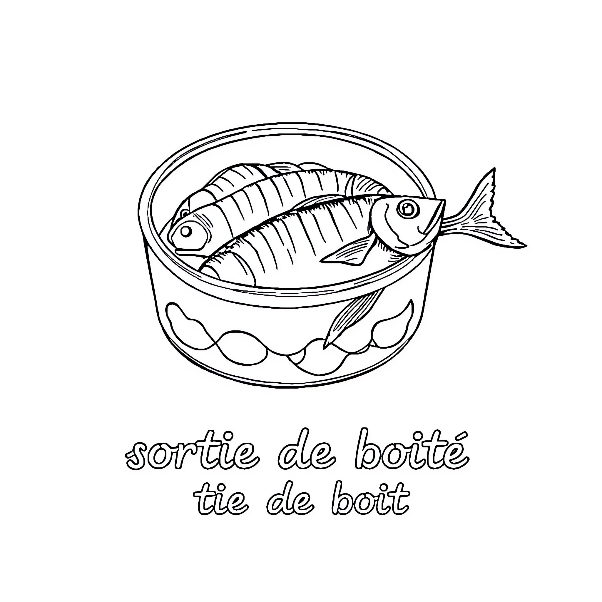 Sardine canned in tin can Coloring Page (free black-and-white line drawing printable PDF for all, from beginners to advanced learners, including children, teens, adults, and seniors)