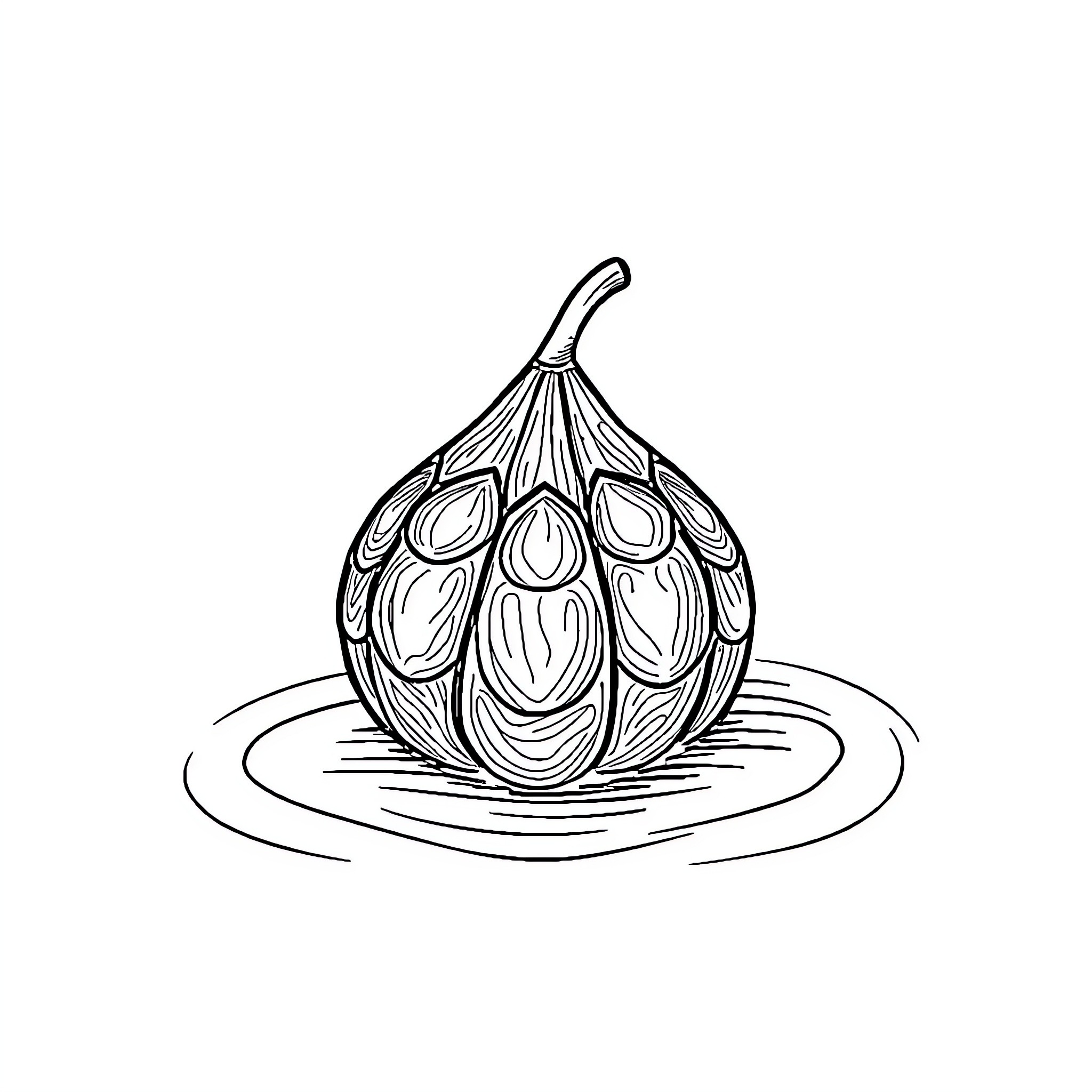 A Delicate Decorative Gourd in Water Coloring Page (free black-and-white line drawing printable PDF for all, from beginners to advanced learners, including children, teens, adults, and seniors)