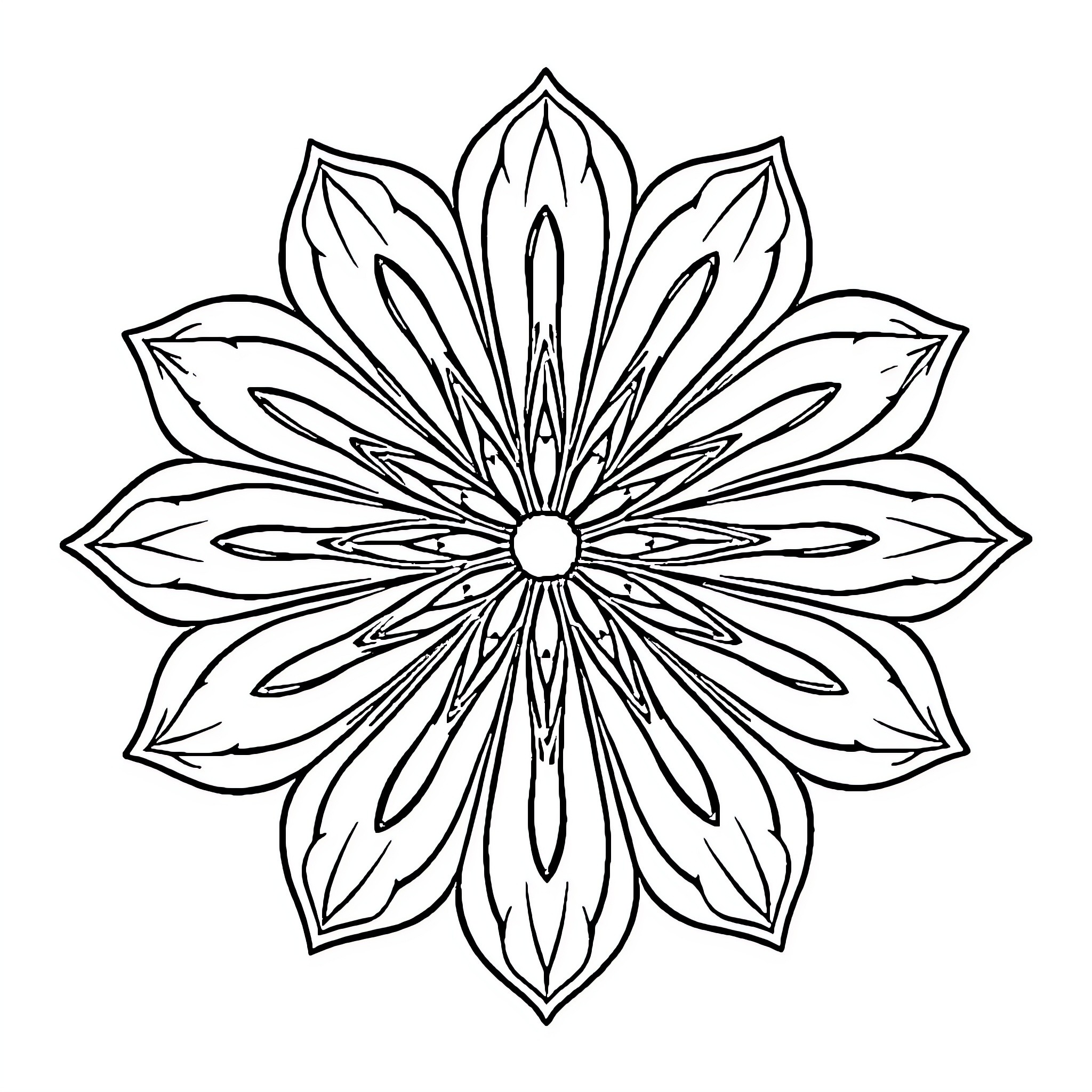 Mandala with intricate floral pattern Coloring Page (free black-and-white line drawing printable PDF for all, from beginners to advanced learners, including children, teens, adults, and seniors)