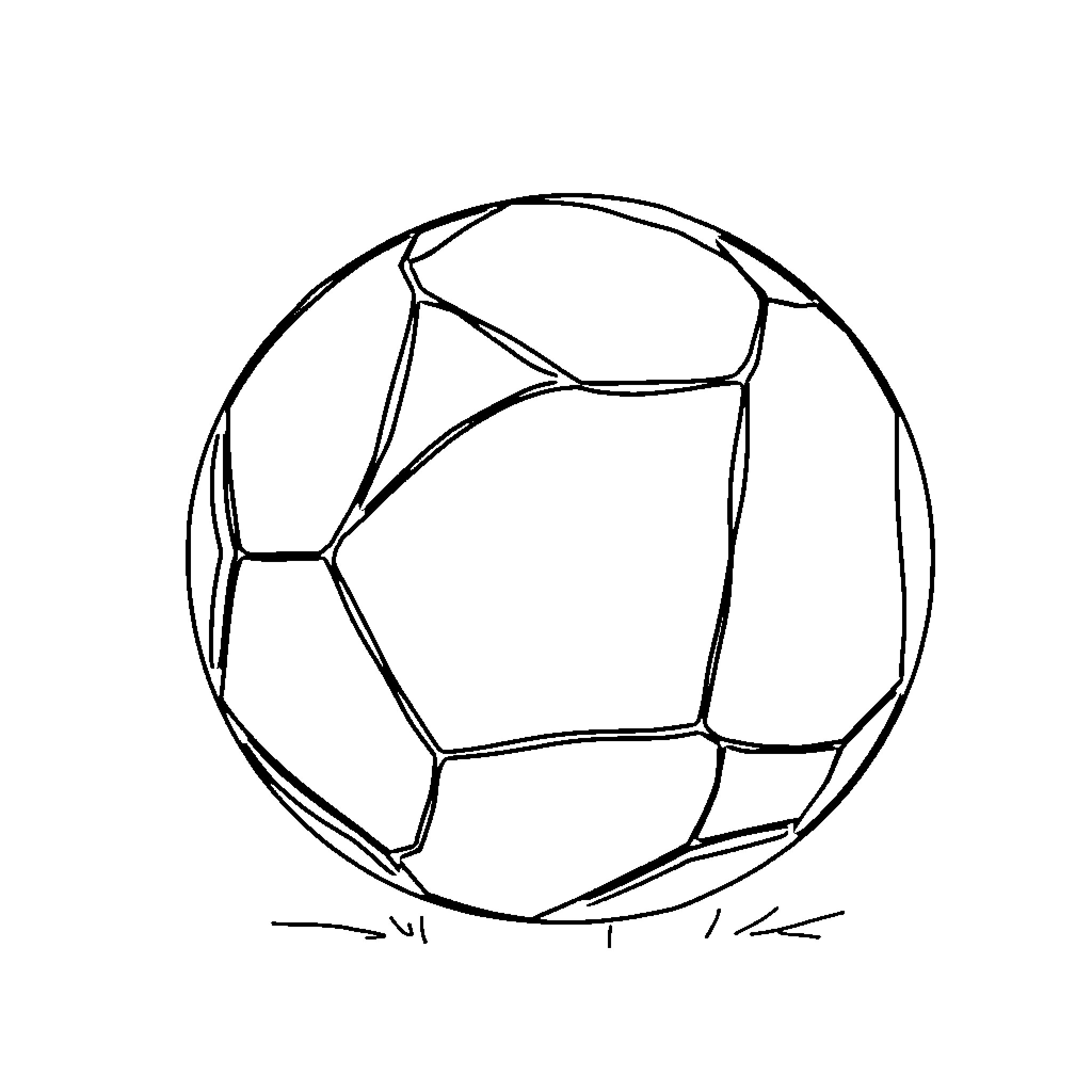 Football ball sketch with geometric pattern Coloring Page (free black-and-white line drawing printable PDF for all, from beginners to advanced learners, including children, teens, adults, and seniors)