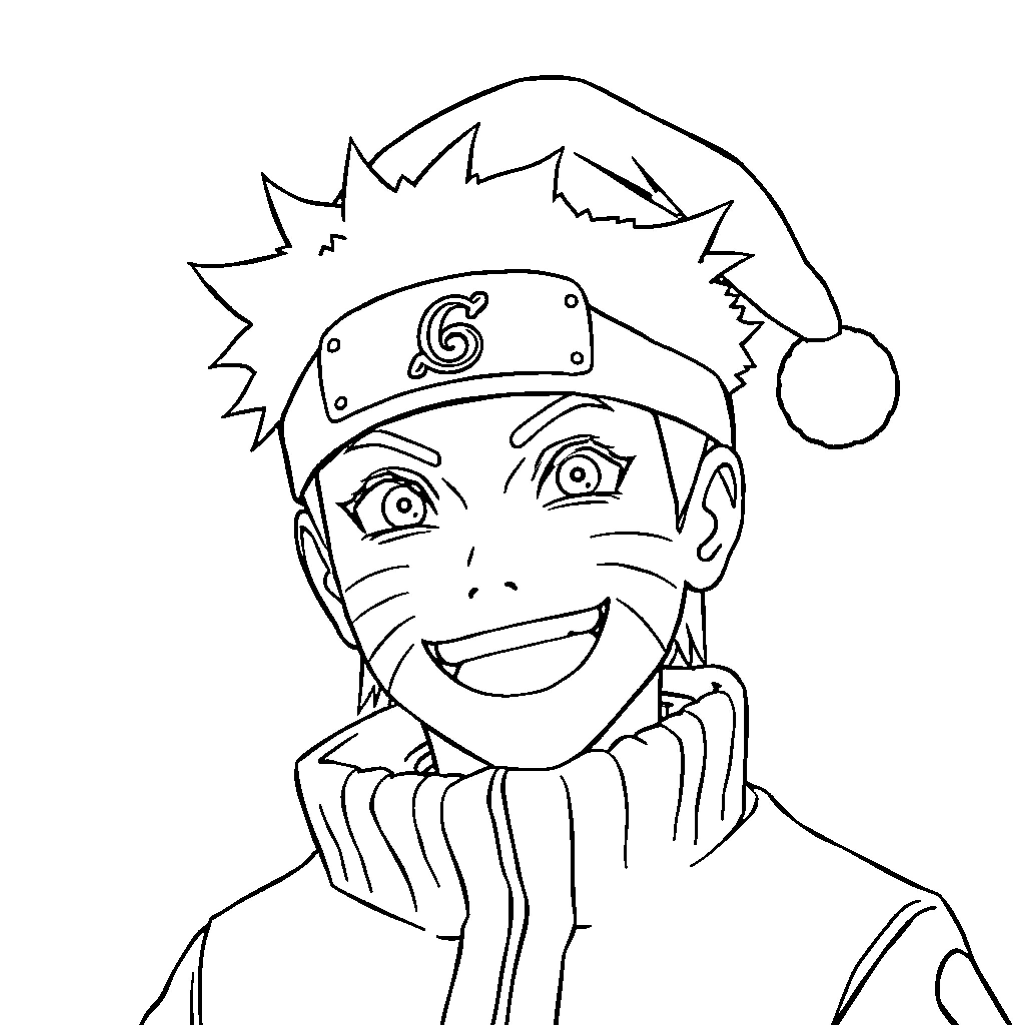 Naruto character in festive attire Coloring Page (free black-and-white line drawing printable PDF for all, from beginners to advanced learners, including children, teens, adults, and seniors)