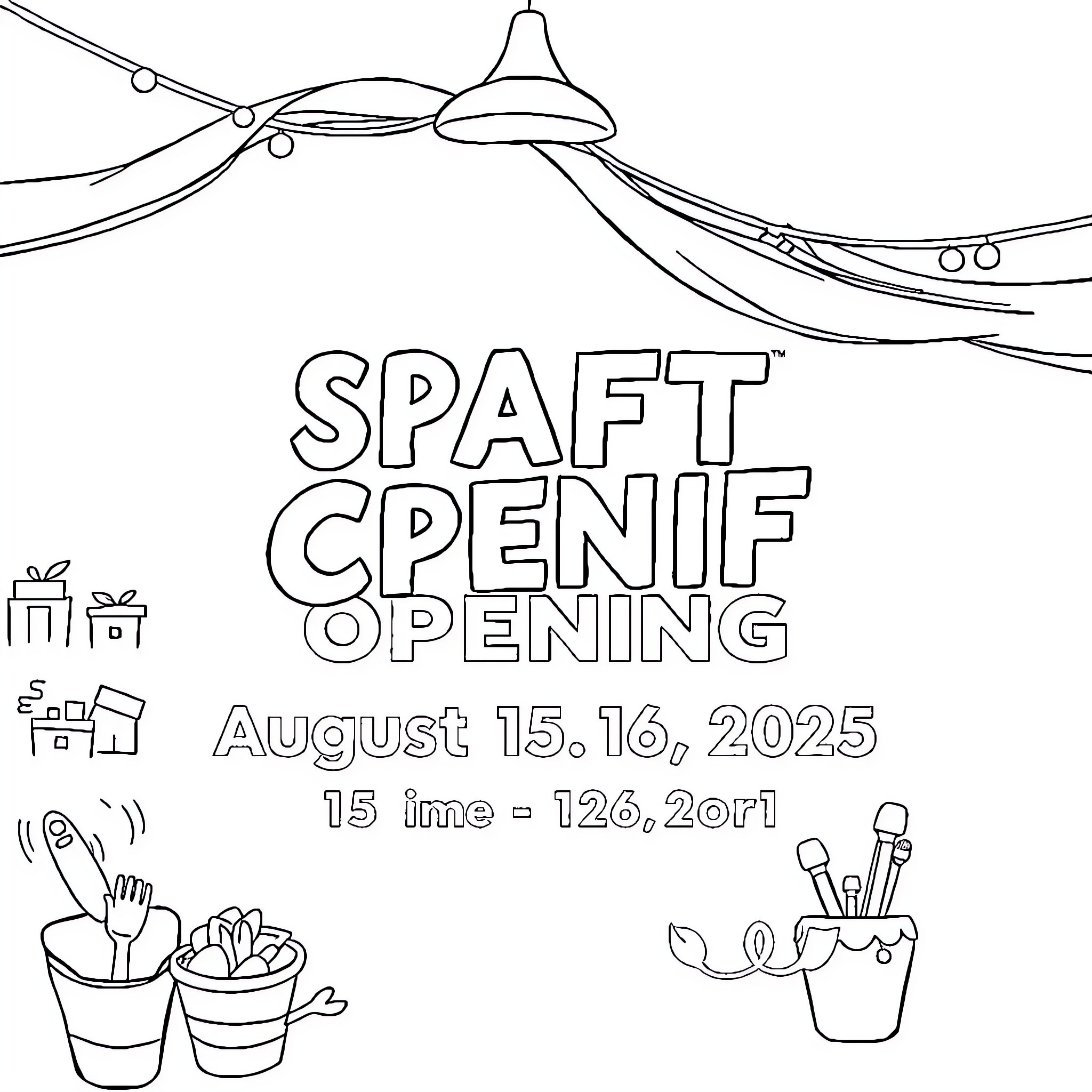 Réseaux Sociaux: SPAFT CPENIF Opening Event Details Coloring Page (free black-and-white line drawing printable PDF for all, from beginners to advanced learners, including children, teens, adults, and seniors)