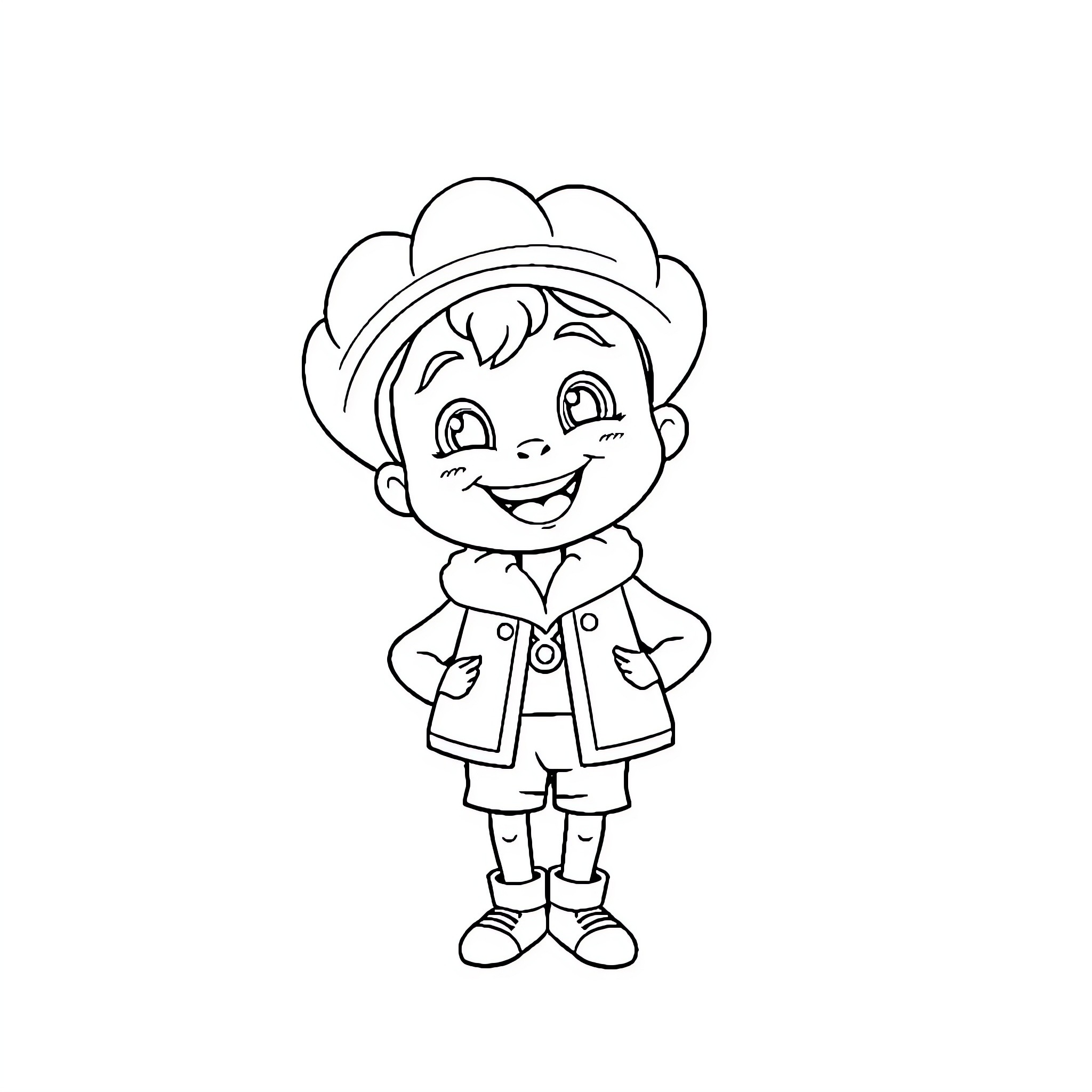 Labubu's Happy Adventure Coloring Page (free black-and-white line drawing printable PDF for all, from beginners to advanced learners, including children, teens, adults, and seniors)