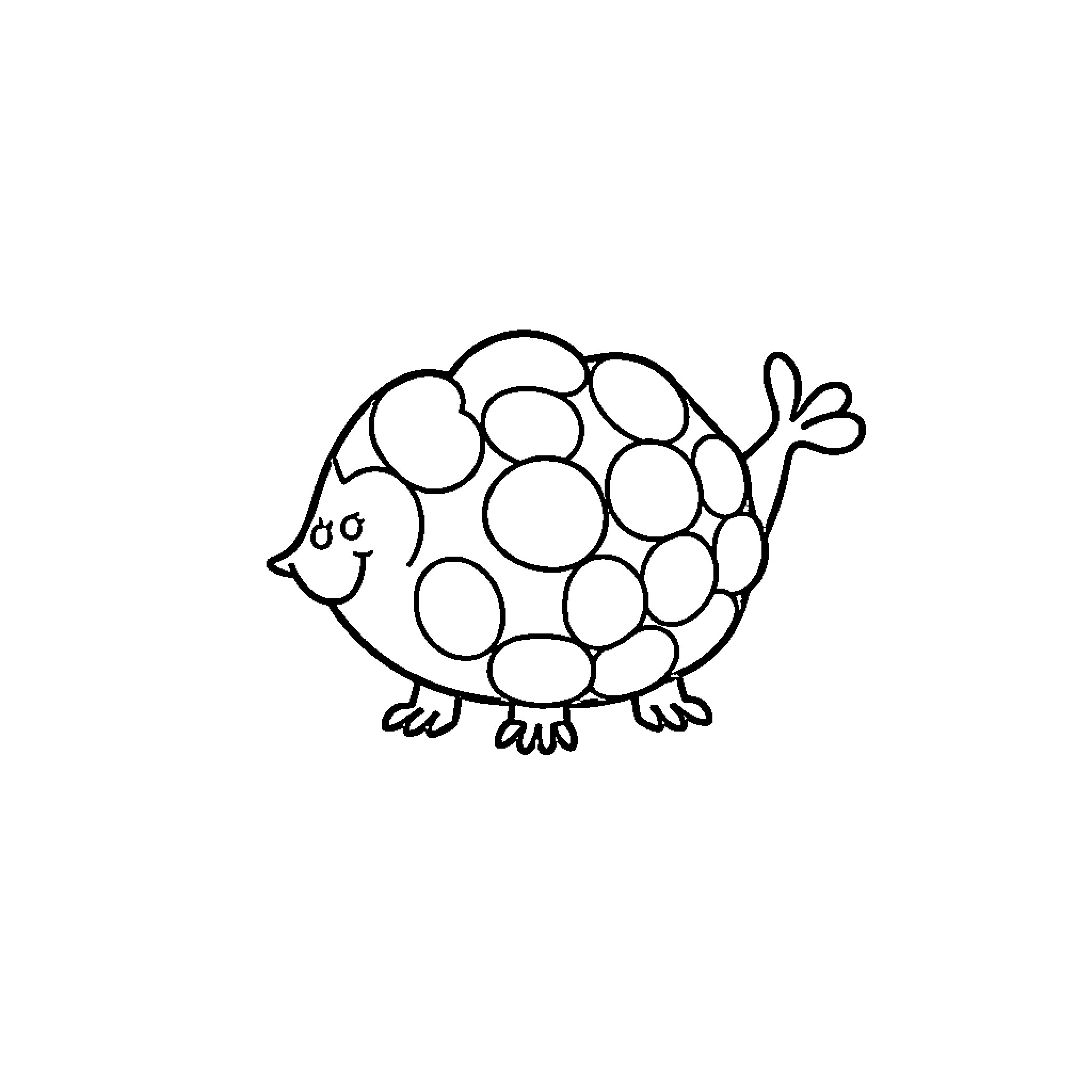 Cartoon Turtle with Polka Dot Shell Coloring Page (free black-and-white line drawing printable PDF for all, from beginners to advanced learners, including children, teens, adults, and seniors)