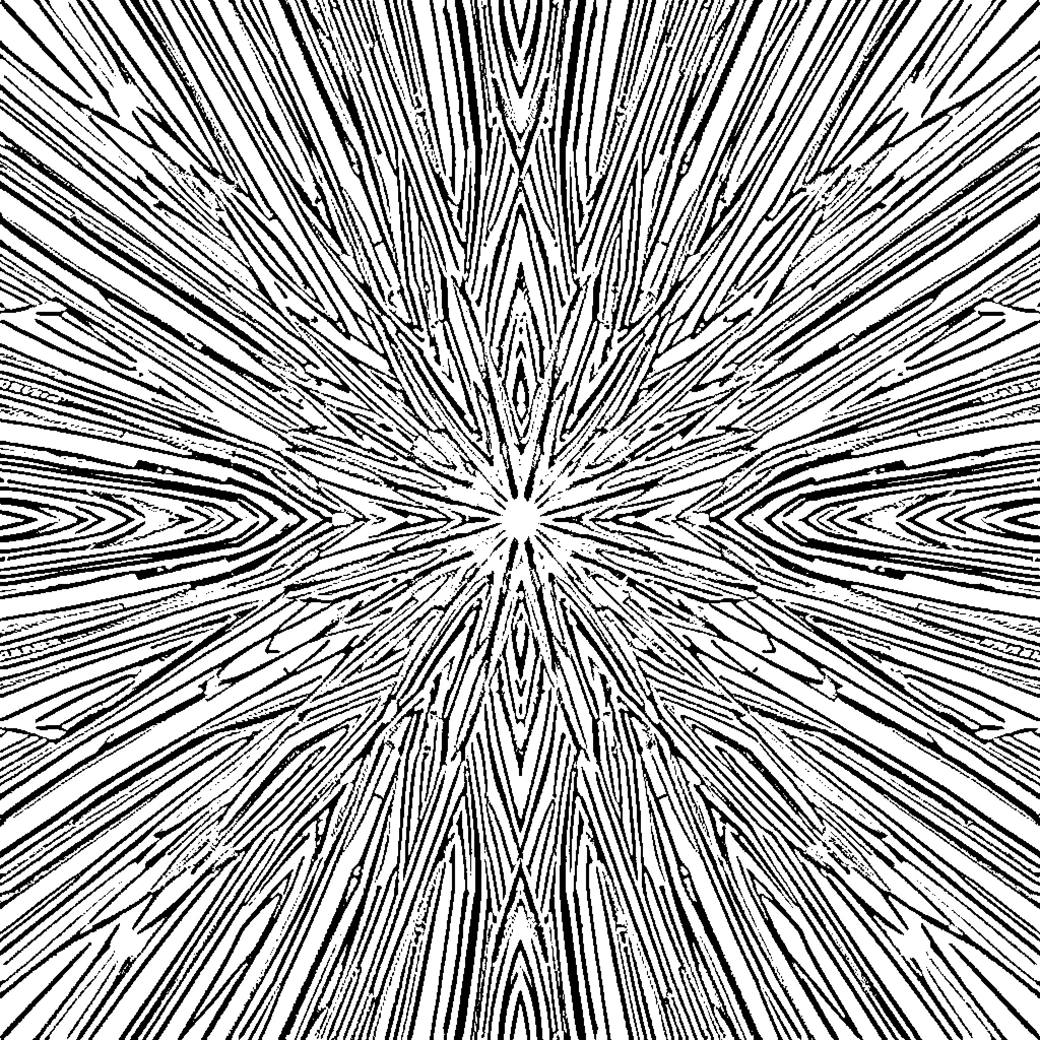 Geometric Radial Pattern of Intersecting Lines Coloring Page (free black-and-white line drawing printable PDF for all, from beginners to advanced learners, including children, teens, adults, and seniors)