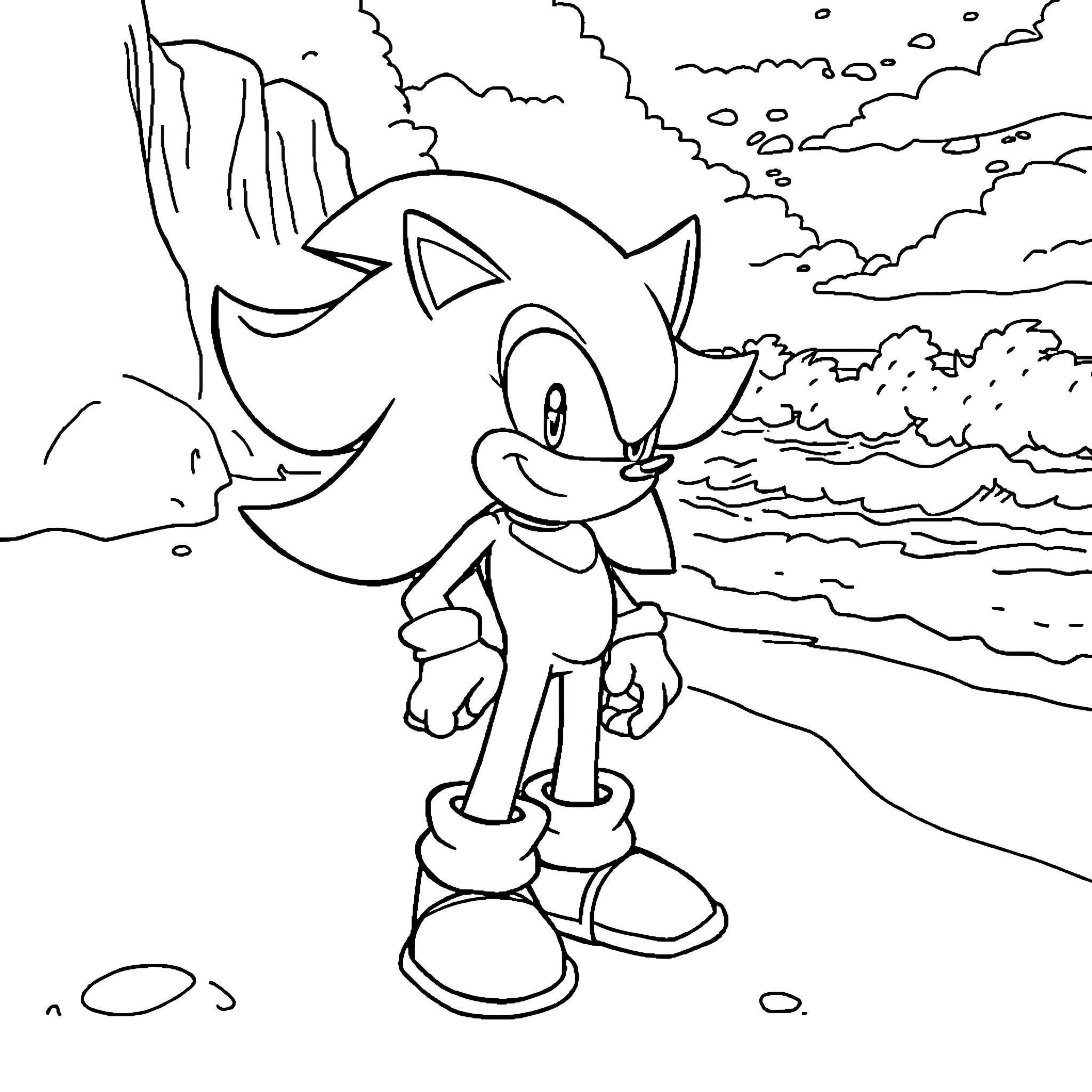 Shadow of a Heroic Adventure Coloring Page (free black-and-white line drawing printable PDF for all, from beginners to advanced learners, including children, teens, adults, and seniors)