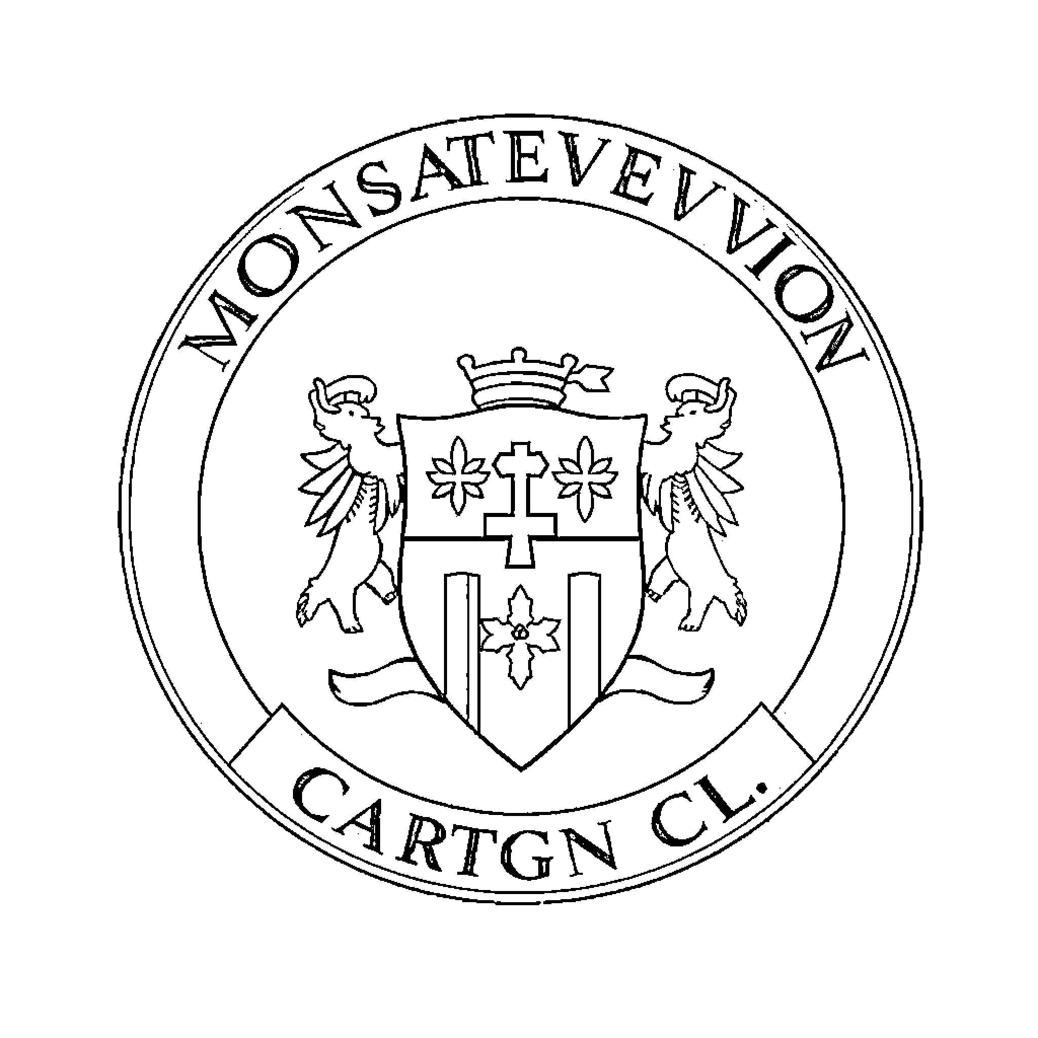 Crest of Cartgn CL Coat of Arms Coloring Page (free black-and-white line drawing printable PDF for all, from beginners to advanced learners, including children, teens, adults, and seniors)