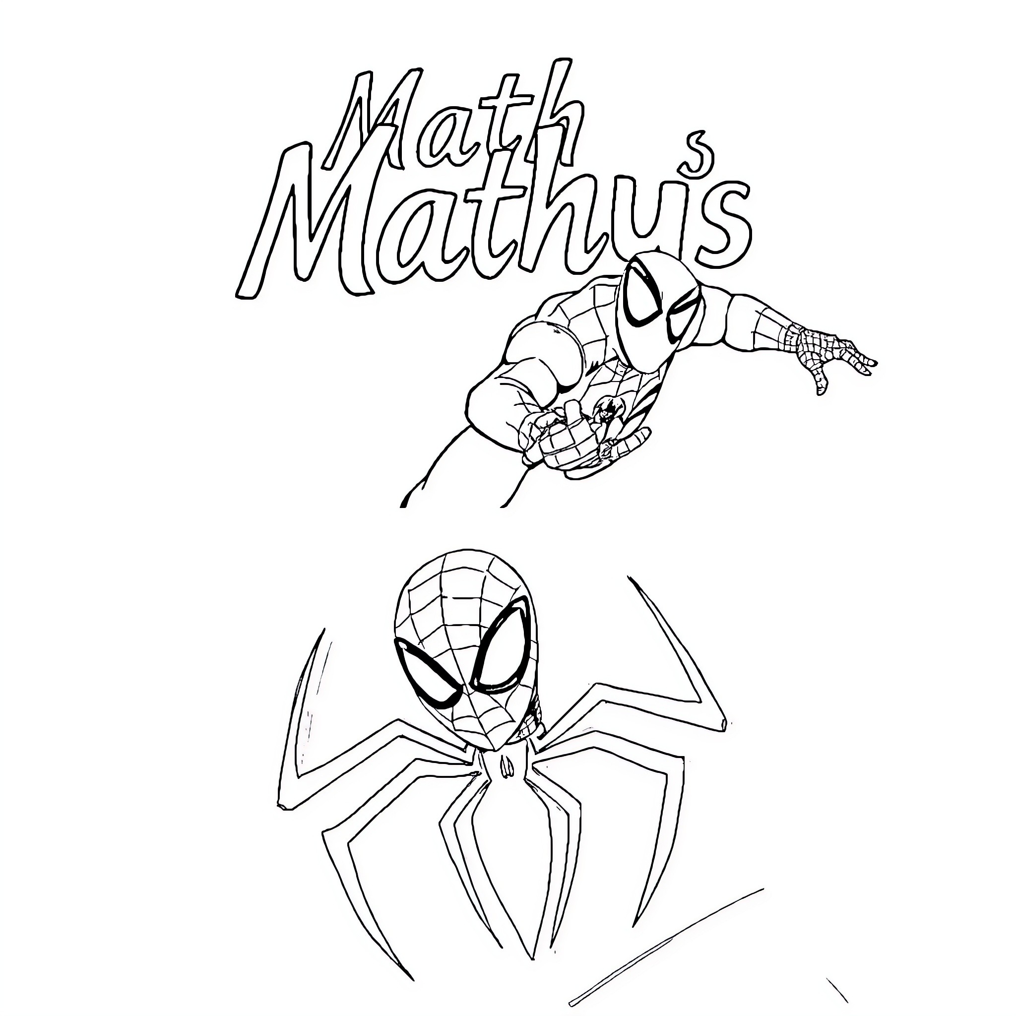 Spiderman swinging and crawling in action Coloring Page (free black-and-white line drawing printable PDF for all, from beginners to advanced learners, including children, teens, adults, and seniors)