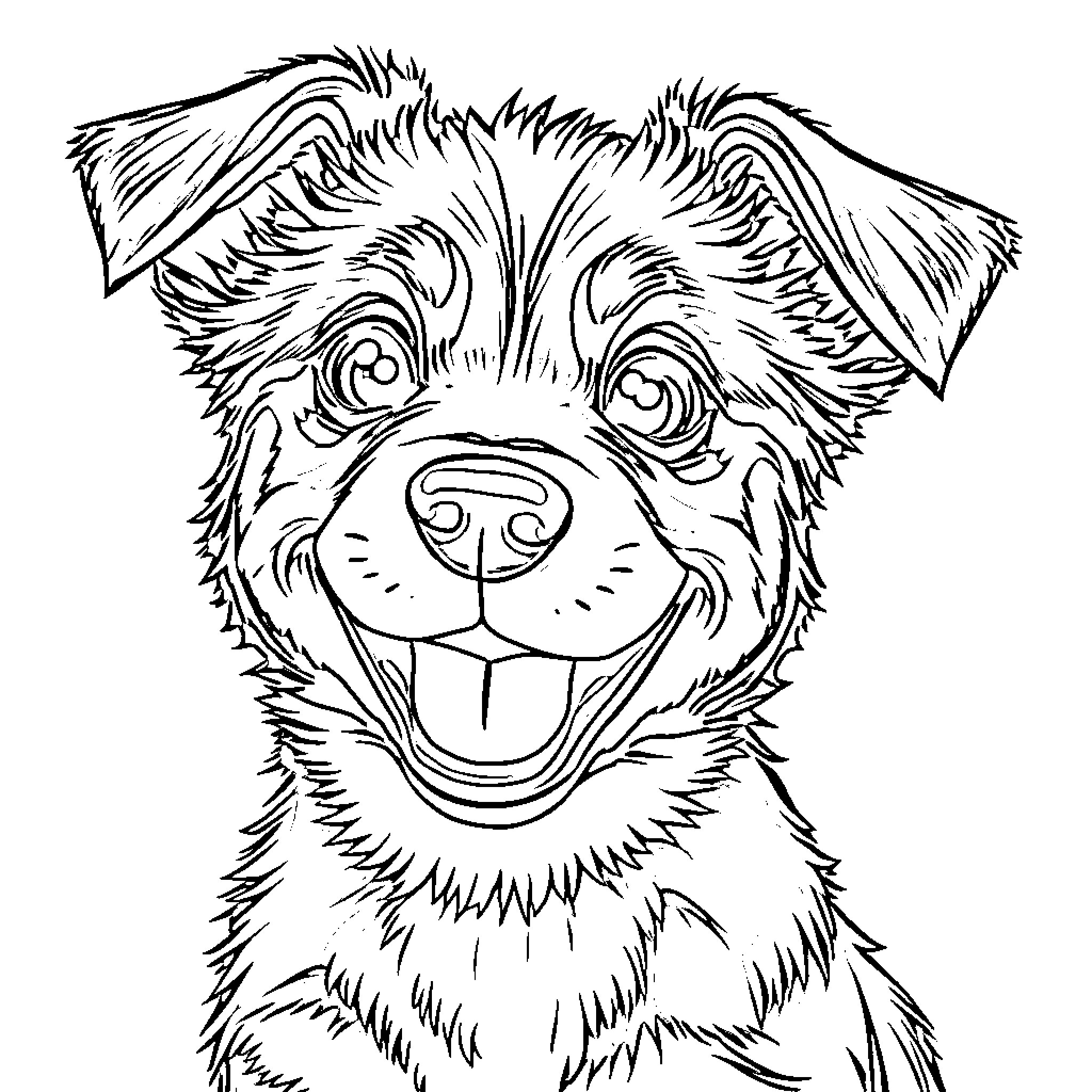 Bluey's Playful Pup Portrait Coloring Page (free black-and-white line drawing printable PDF for all, from beginners to advanced learners, including children, teens, adults, and seniors)