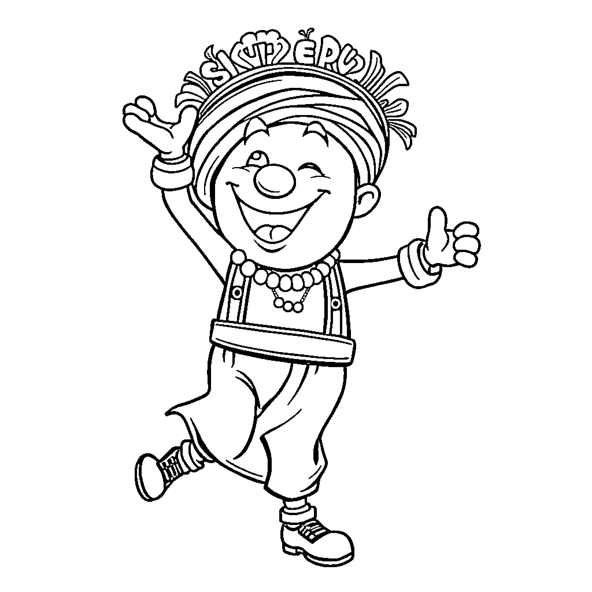 Minion character happily waving and gesturing Coloring Page (free black-and-white line drawing printable PDF for all, from beginners to advanced learners, including children, teens, adults, and seniors)