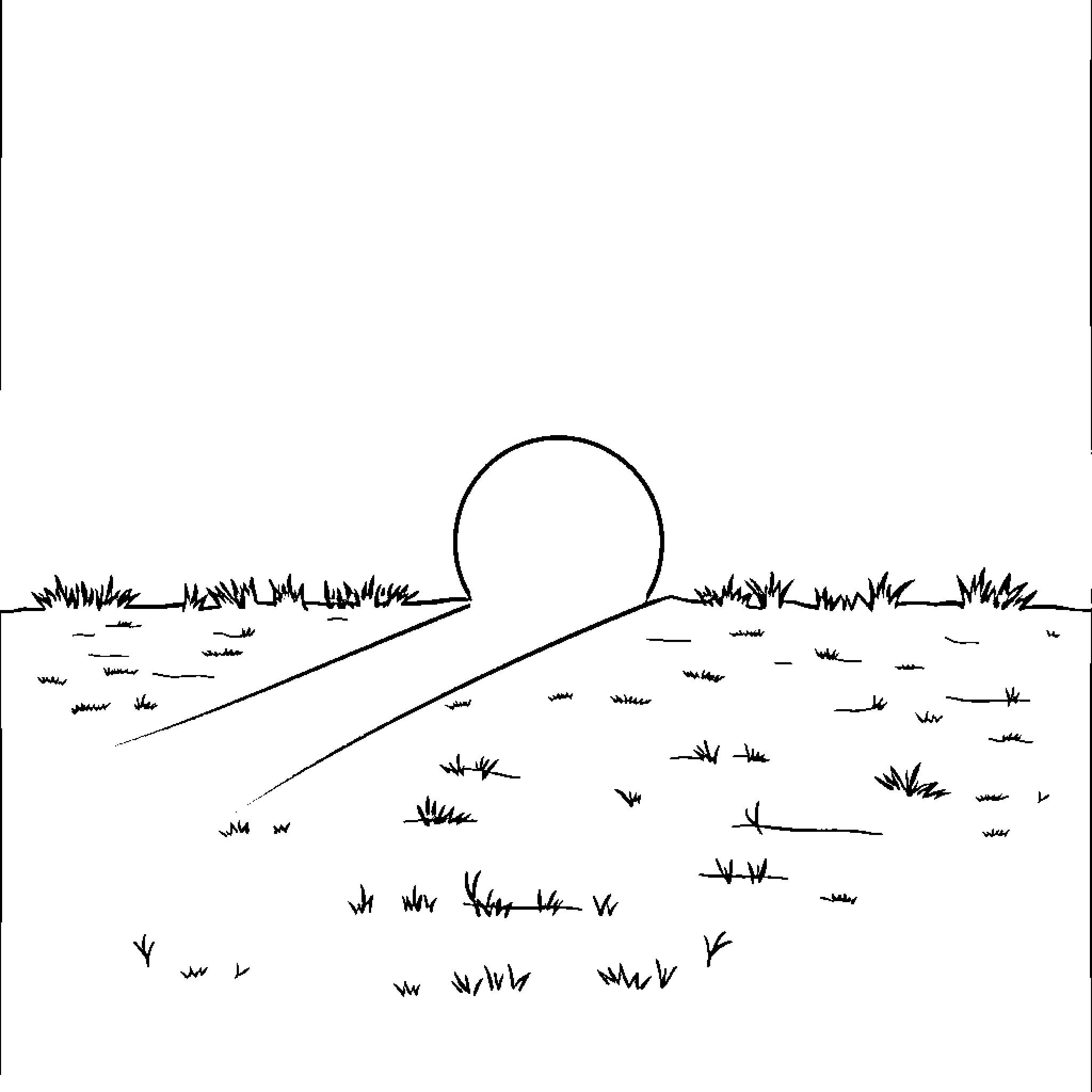 Shadow Cast on Serene Landscape Coloring Page (free black-and-white line drawing printable PDF for all, from beginners to advanced learners, including children, teens, adults, and seniors)