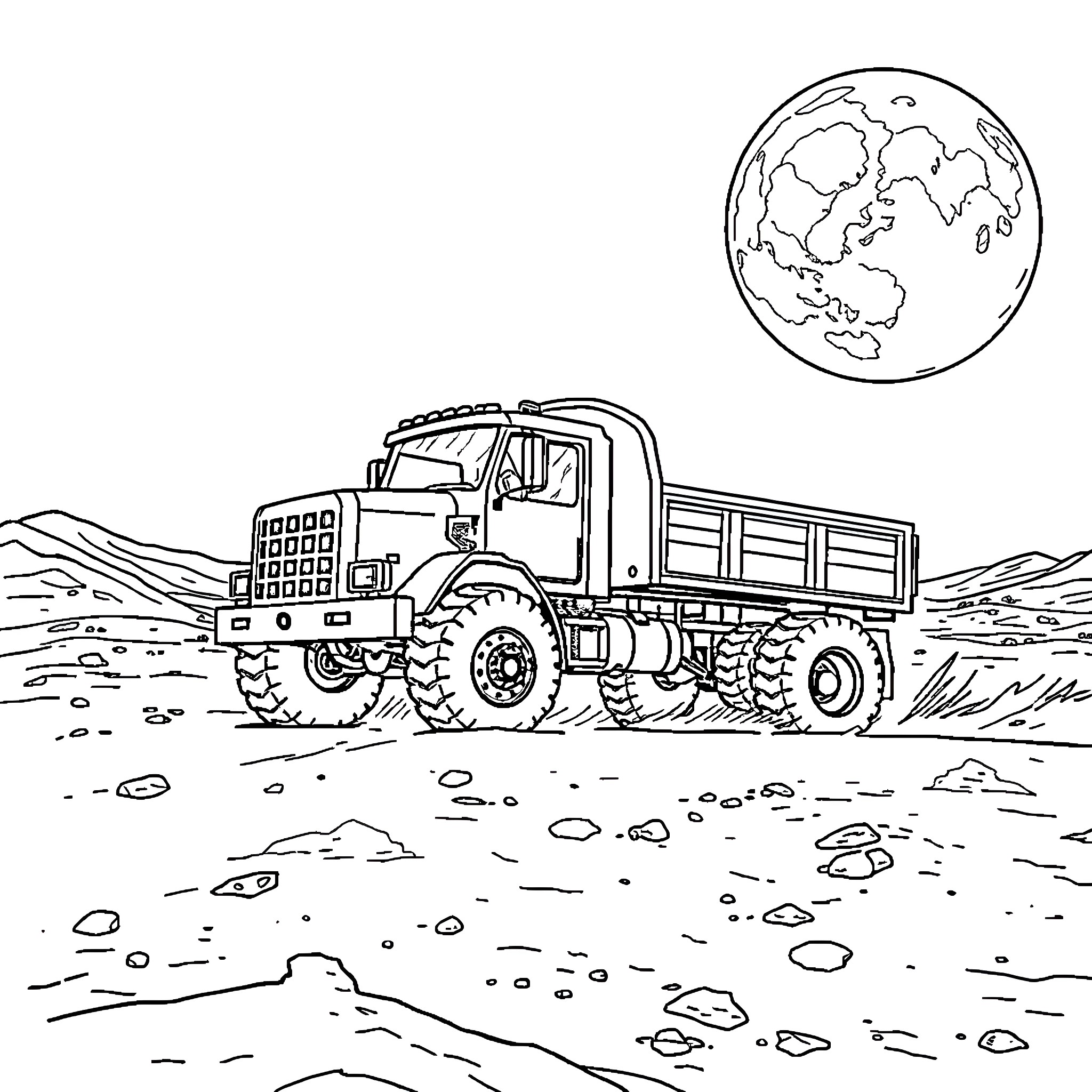 Jey Uso's Rugged Off-Road Adventure Coloring Page (free black-and-white line drawing printable PDF for all, from beginners to advanced learners, including children, teens, adults, and seniors)