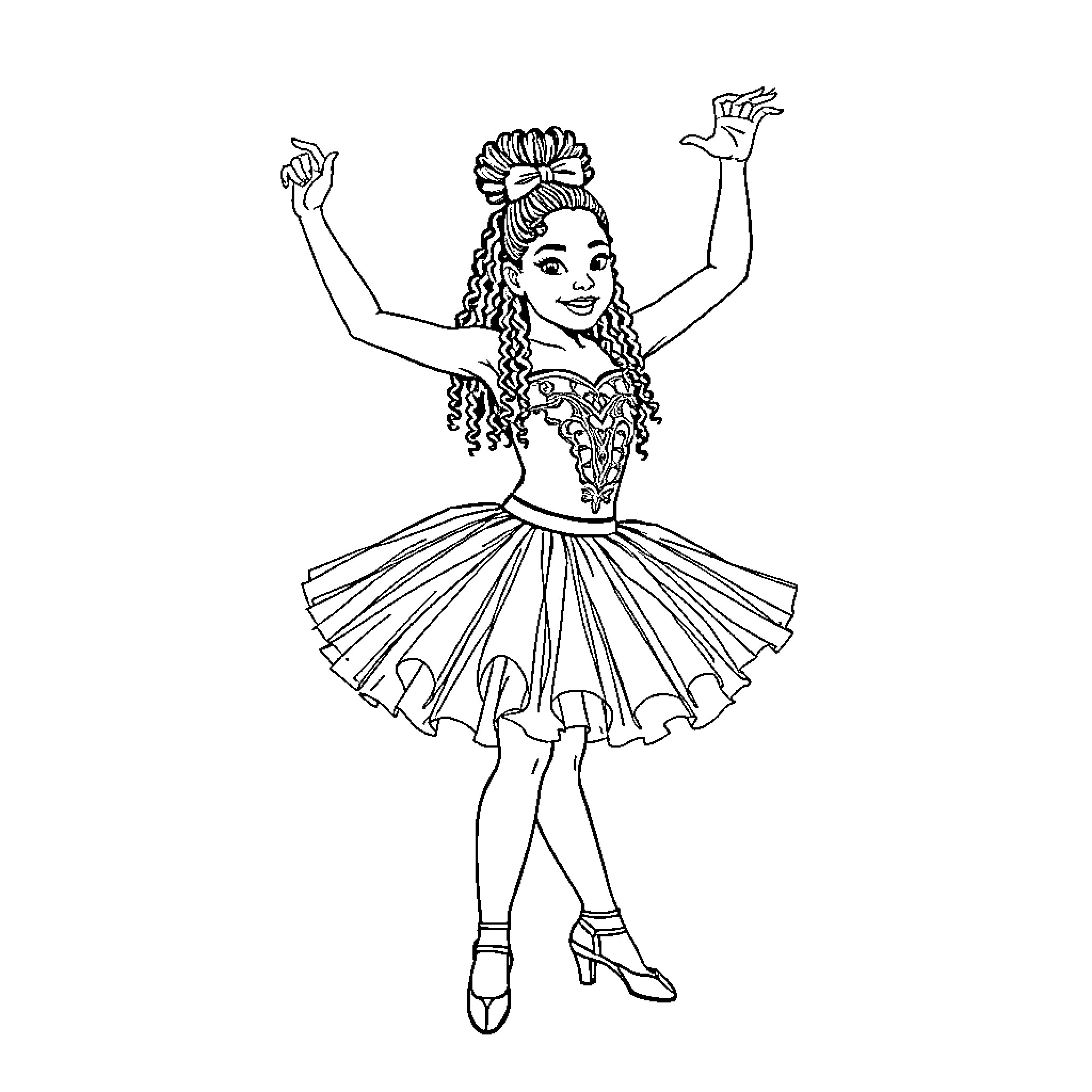 Jalen Hurts dancing gracefully in a tutu Coloring Page (free black-and-white line drawing printable PDF for all, from beginners to advanced learners, including children, teens, adults, and seniors)