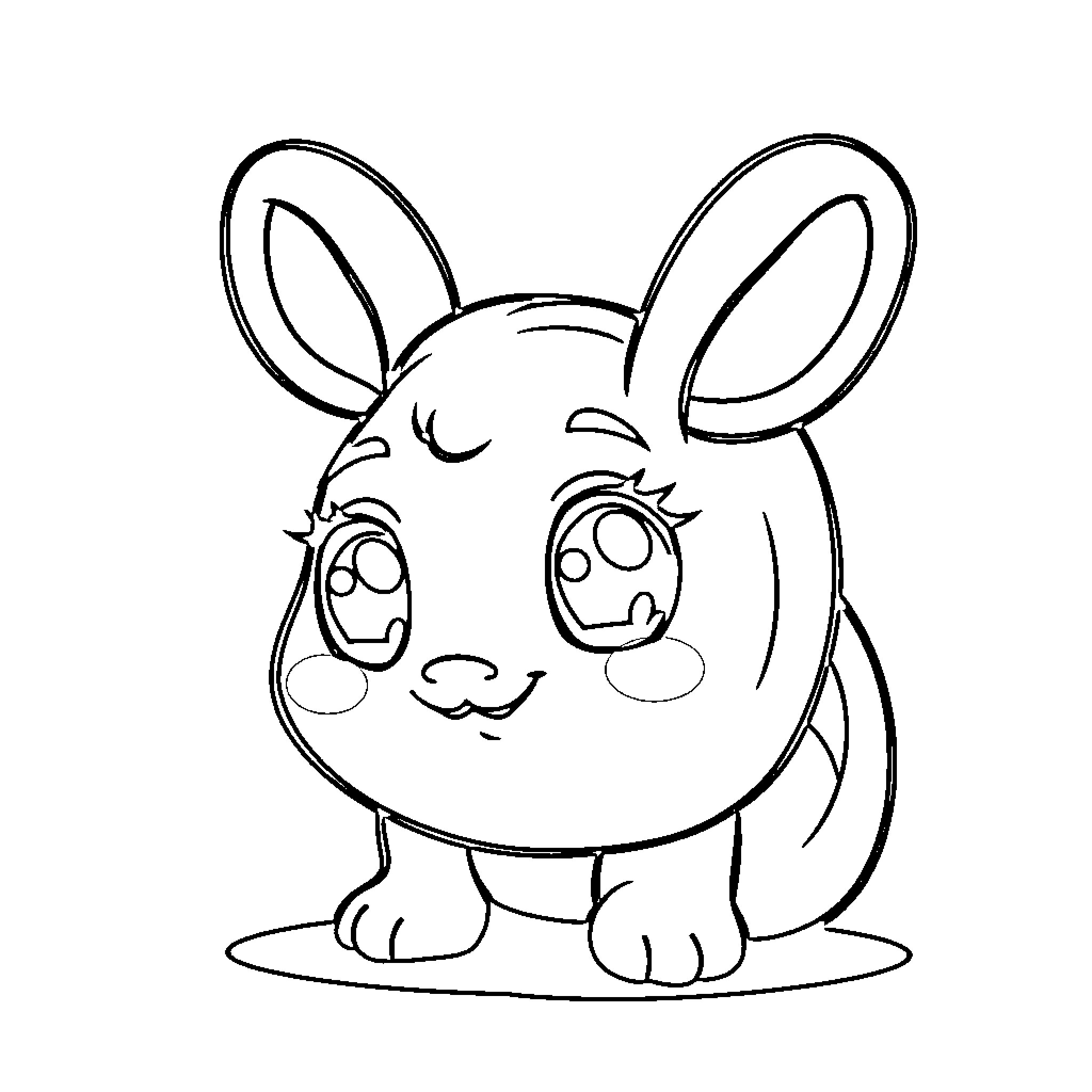 Cinnamonroll cute bunny with big eyes Coloring Page (free black-and-white line drawing printable PDF for all, from beginners to advanced learners, including children, teens, adults, and seniors)