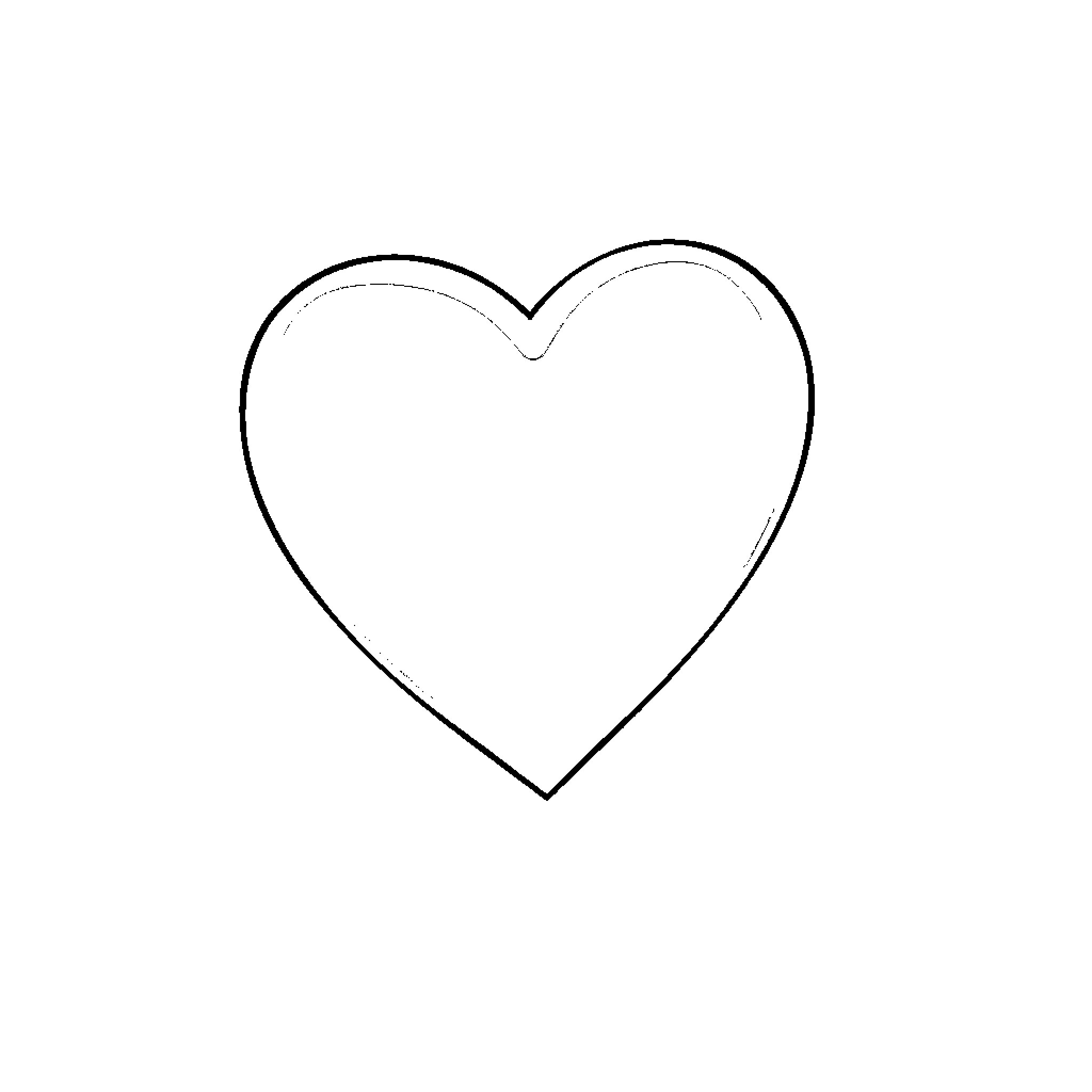 Heart Outline Coloring Page (free black-and-white line drawing printable PDF for all, from beginners to advanced learners, including children, teens, adults, and seniors)