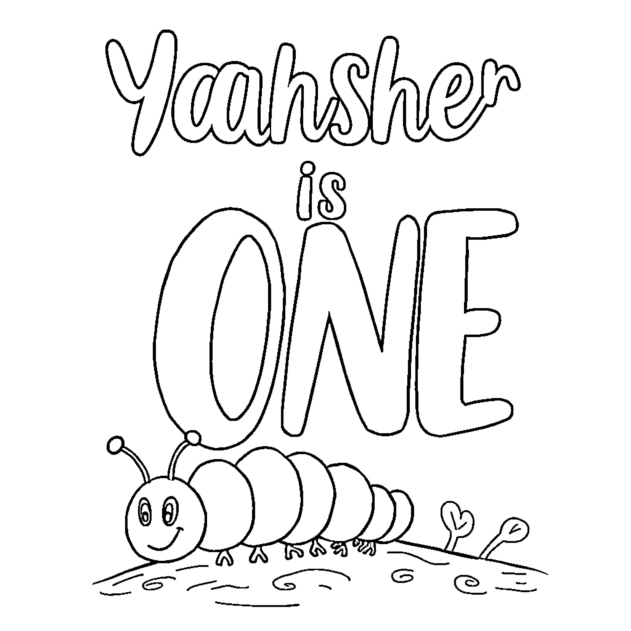 Caterpillar celebrates milestone birthday Coloring Page (free black-and-white line drawing printable PDF for all, from beginners to advanced learners, including children, teens, adults, and seniors)