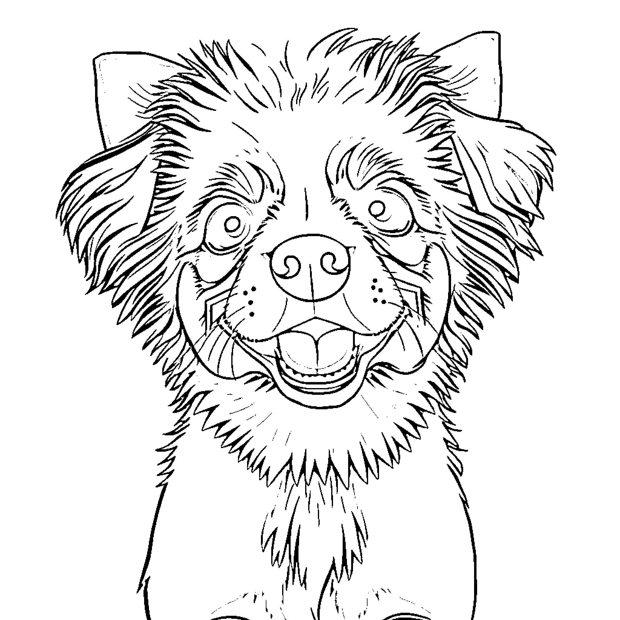 Butterfly-shaped Furry Creature with Playful Expression Coloring Page (free black-and-white line drawing printable PDF for all, from beginners to advanced learners, including children, teens, adults, and seniors)