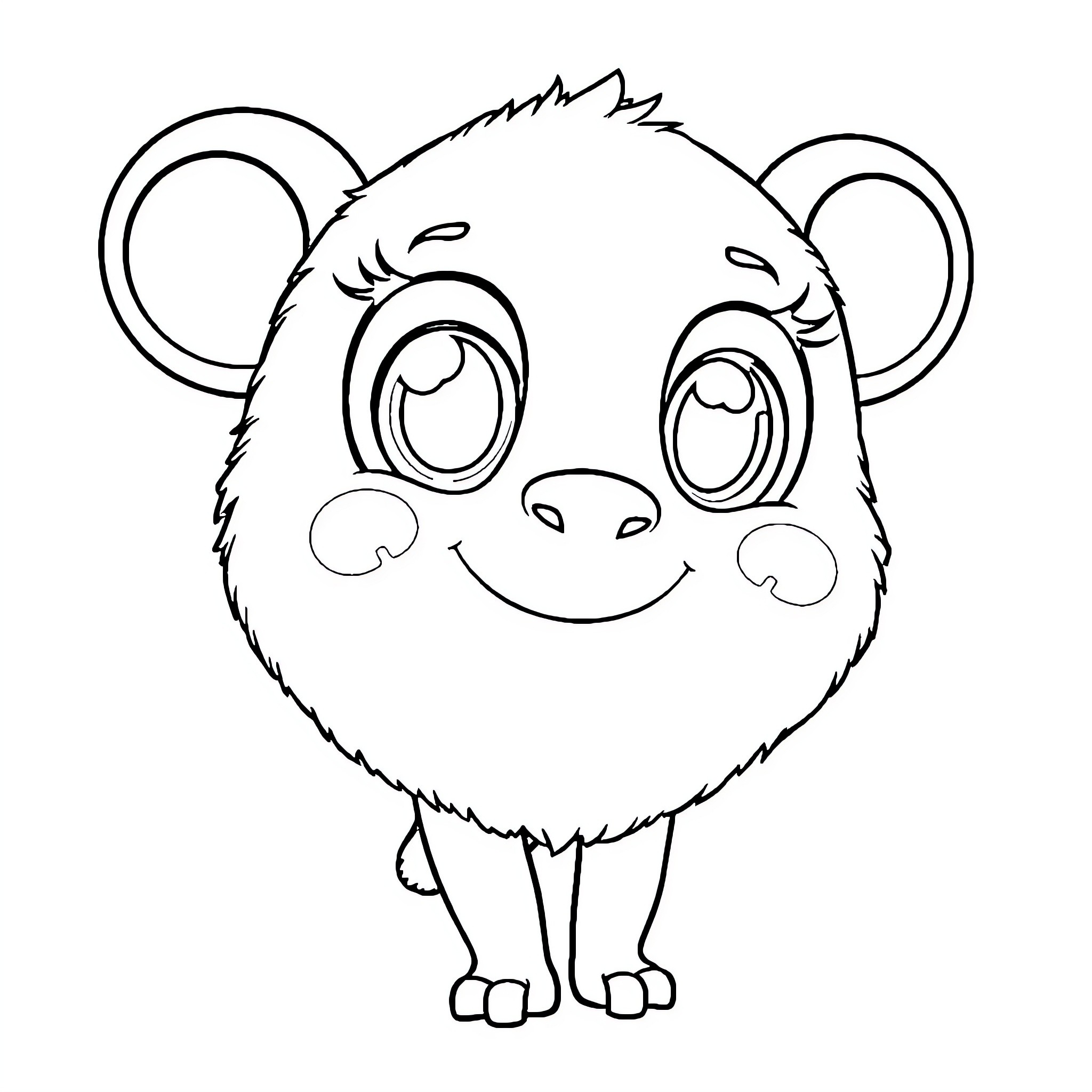 Labubu the Cute and Cuddly Creature Coloring Page (free black-and-white line drawing printable PDF for all, from beginners to advanced learners, including children, teens, adults, and seniors)