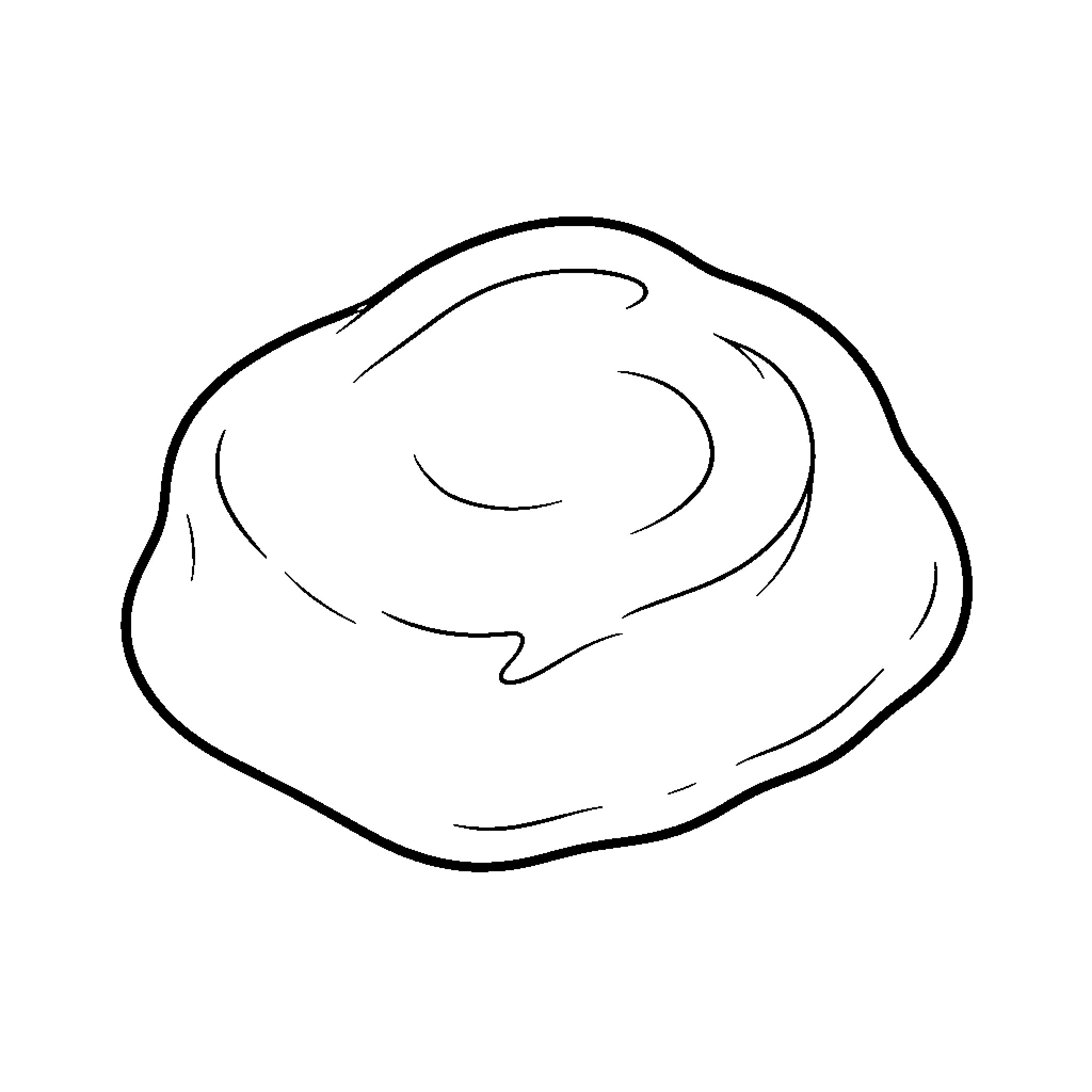 Butter melting on a warm surface Coloring Page (free black-and-white line drawing printable PDF for all, from beginners to advanced learners, including children, teens, adults, and seniors)