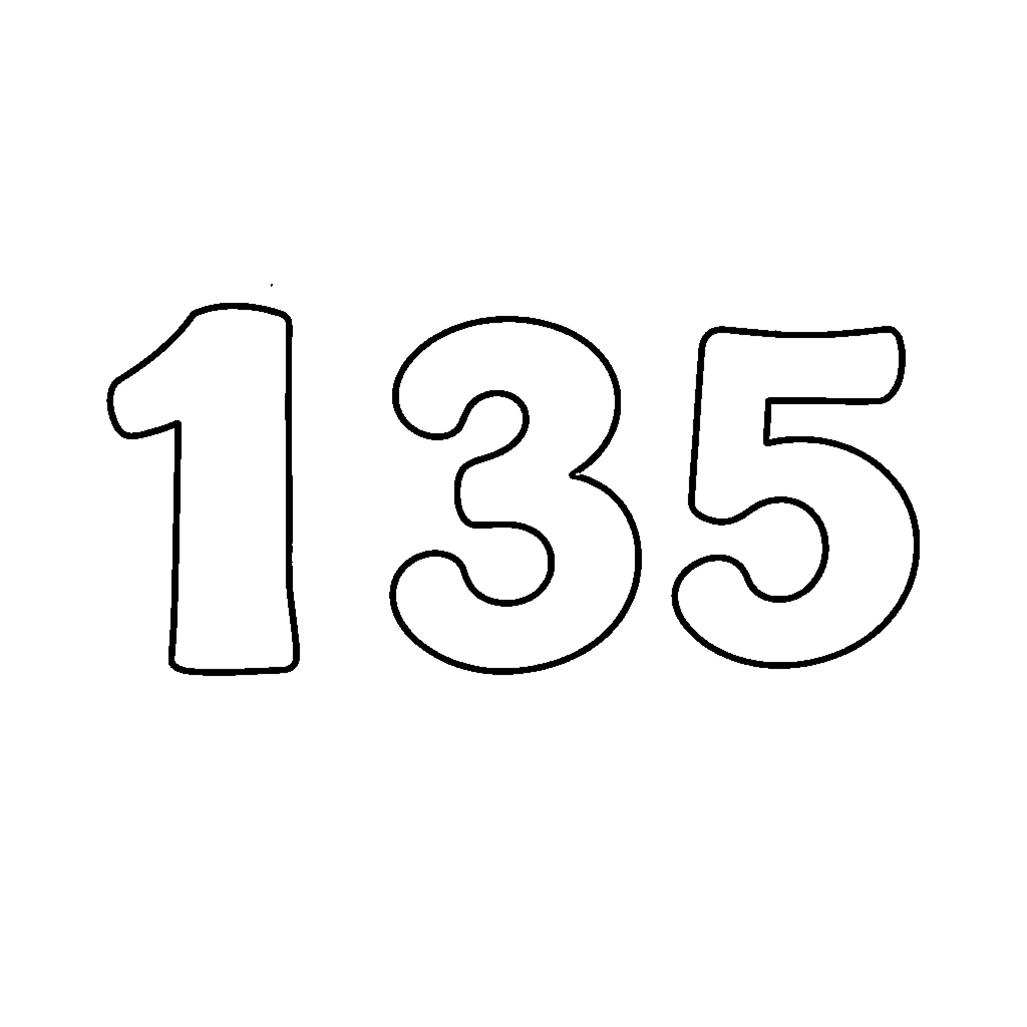 Number Three Outlined Shapes Coloring Page (free black-and-white line drawing printable PDF for all, from beginners to advanced learners, including children, teens, adults, and seniors)