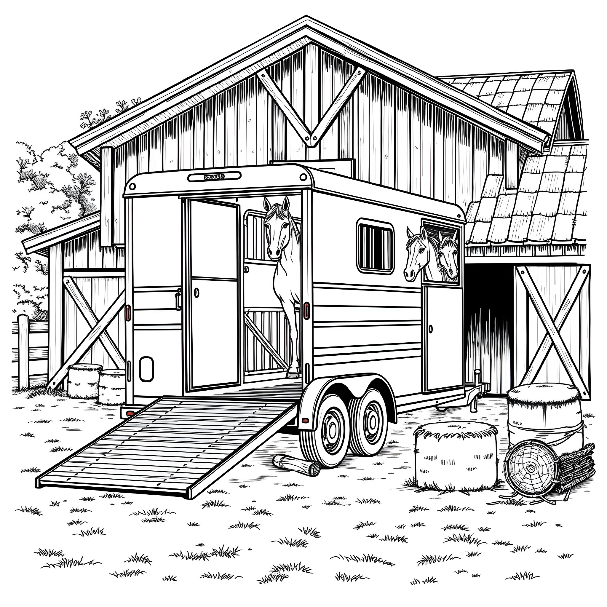 Best Horse Trailer Coloring Pages (Free Printable PDF)