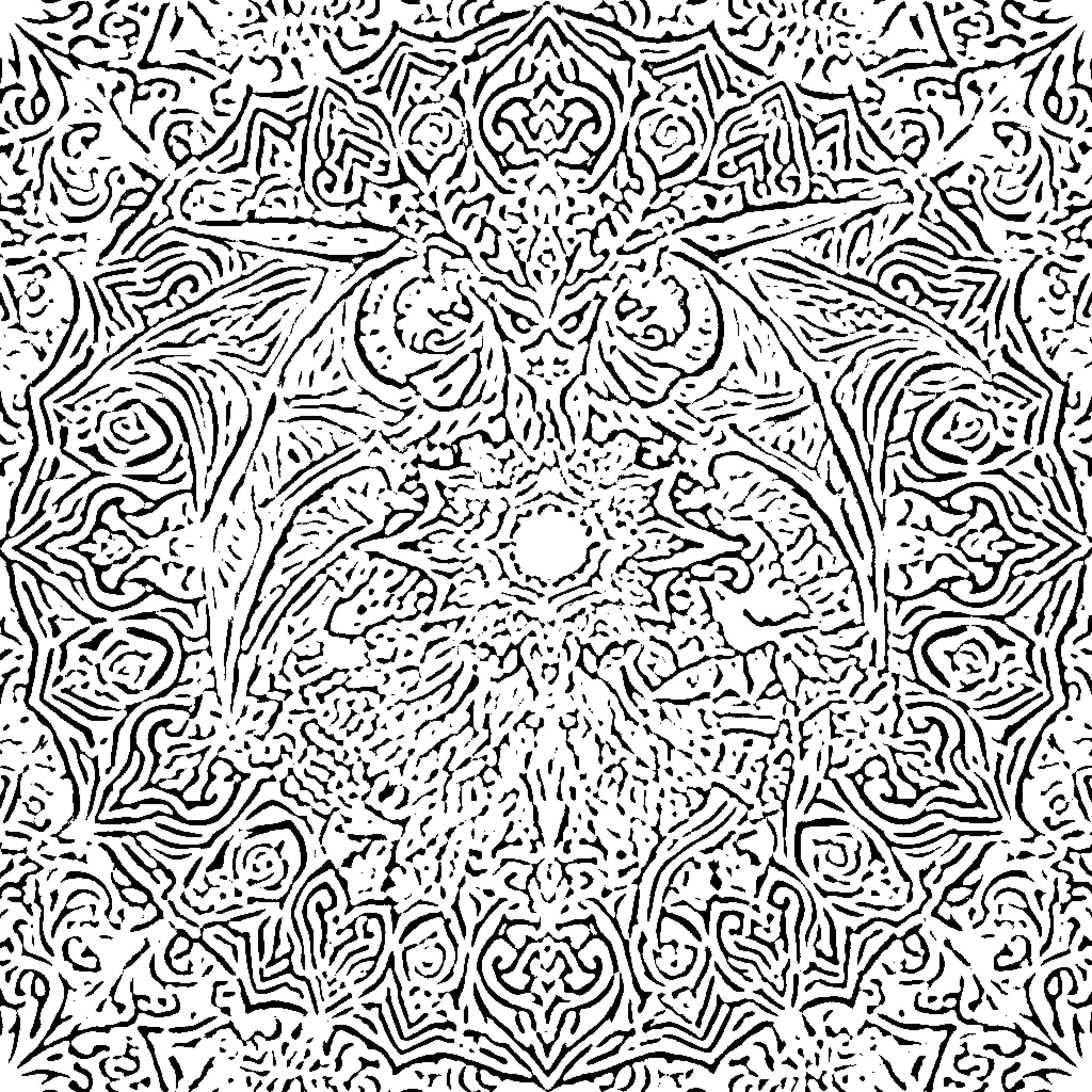 Angron's Chaotic Psyche: A Kaleidoscopic Journey Coloring Page (free black-and-white line drawing printable PDF for all, from beginners to advanced learners, including children, teens, adults, and seniors)