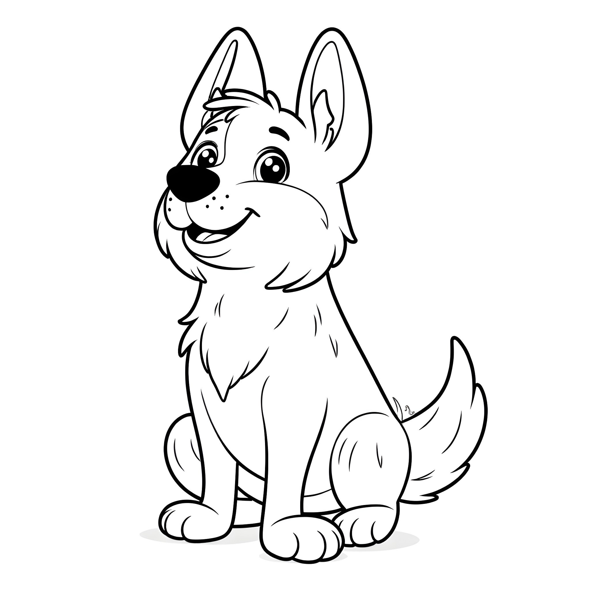 Bluey the Friendly Canine Companion Coloring Page (free black-and-white line drawing printable PDF for all, from beginners to advanced learners, including children, teens, adults, and seniors)