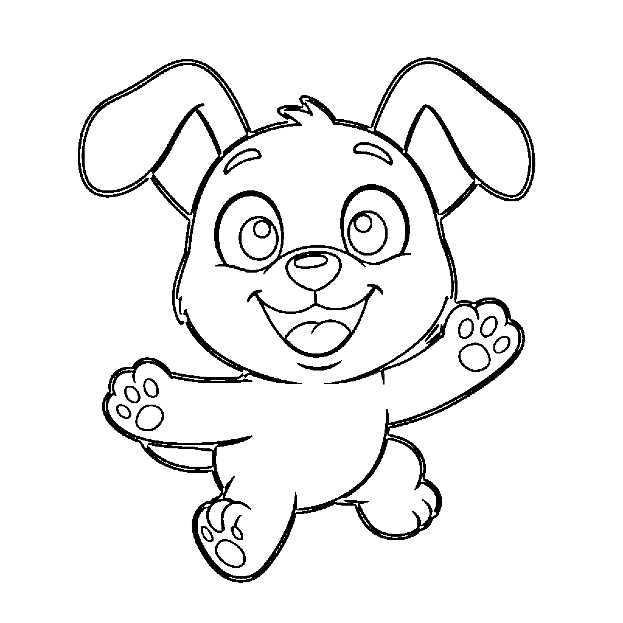 Bluey character jumping with a happy expression Coloring Page (free black-and-white line drawing printable PDF for all, from beginners to advanced learners, including children, teens, adults, and seniors)
