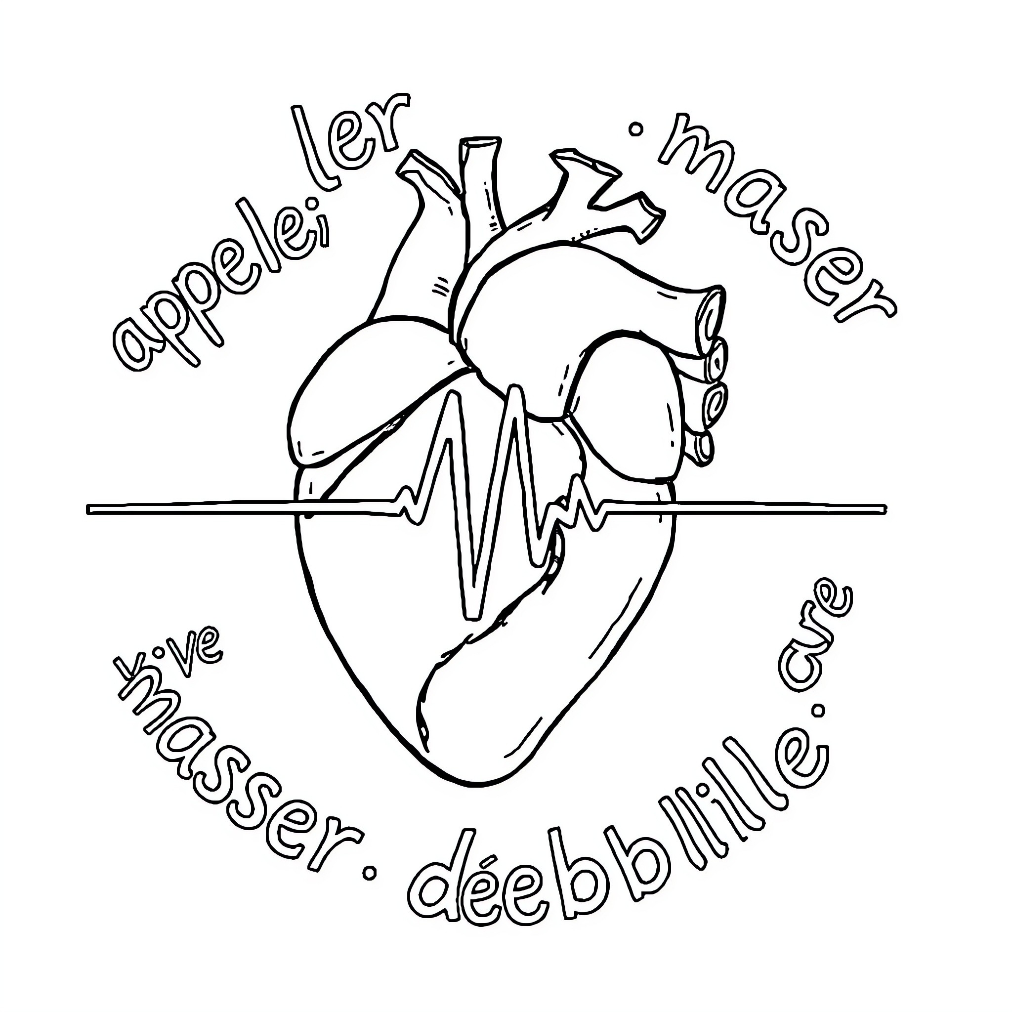Heart Anatomy of a Heartbeat Coloring Page (free black-and-white line drawing printable PDF for all, from beginners to advanced learners, including children, teens, adults, and seniors)