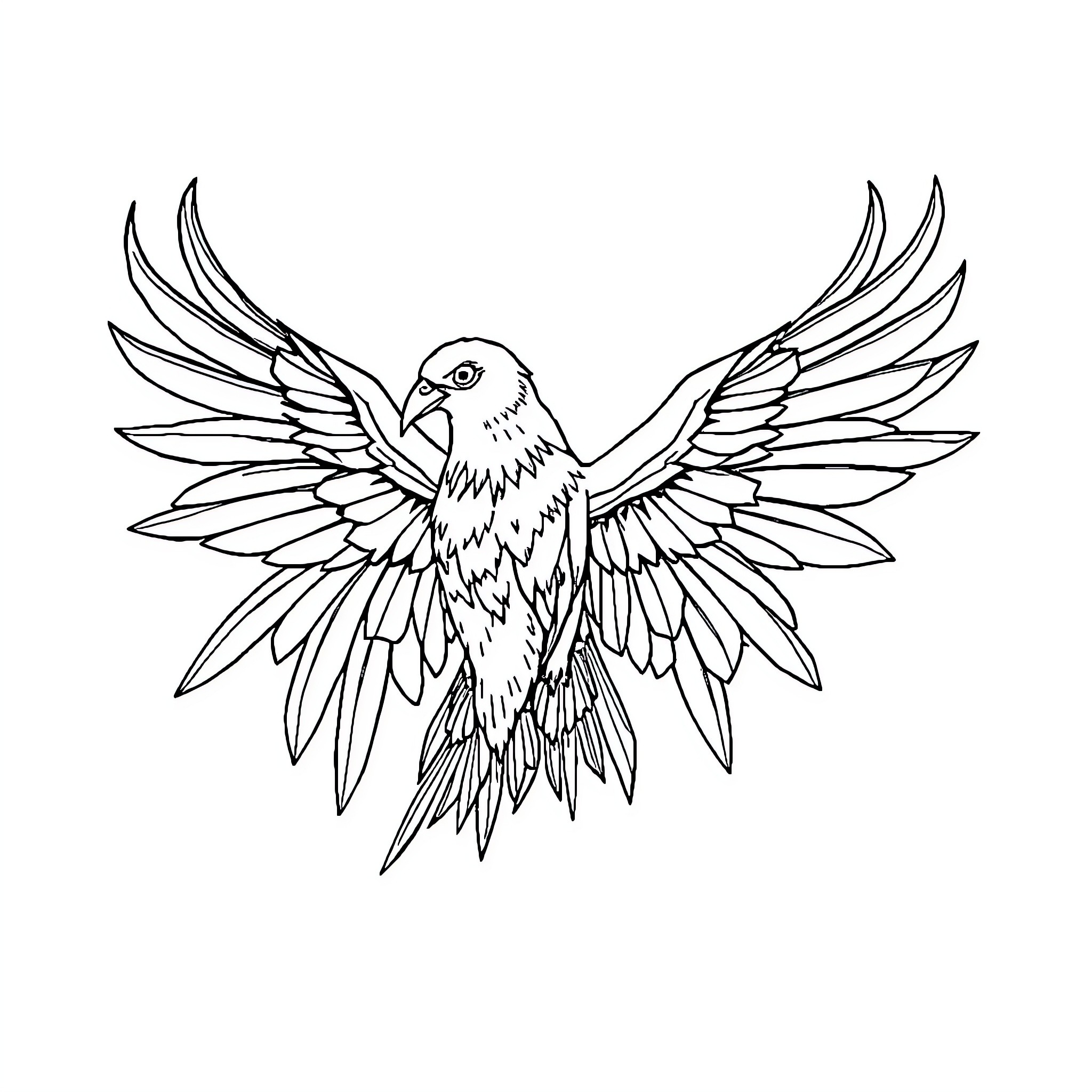 Clio's Majestic Eagle Soaring Gracefully Coloring Page (free black-and-white line drawing printable PDF for all, from beginners to advanced learners, including children, teens, adults, and seniors)