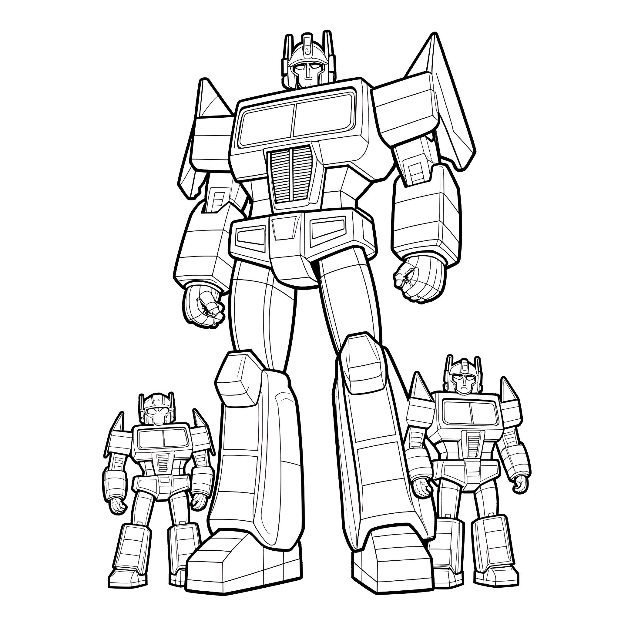 Soundwave and Decepticon robots in action Coloring Page (free black-and-white line drawing printable PDF for all, from beginners to advanced learners, including children, teens, adults, and seniors)