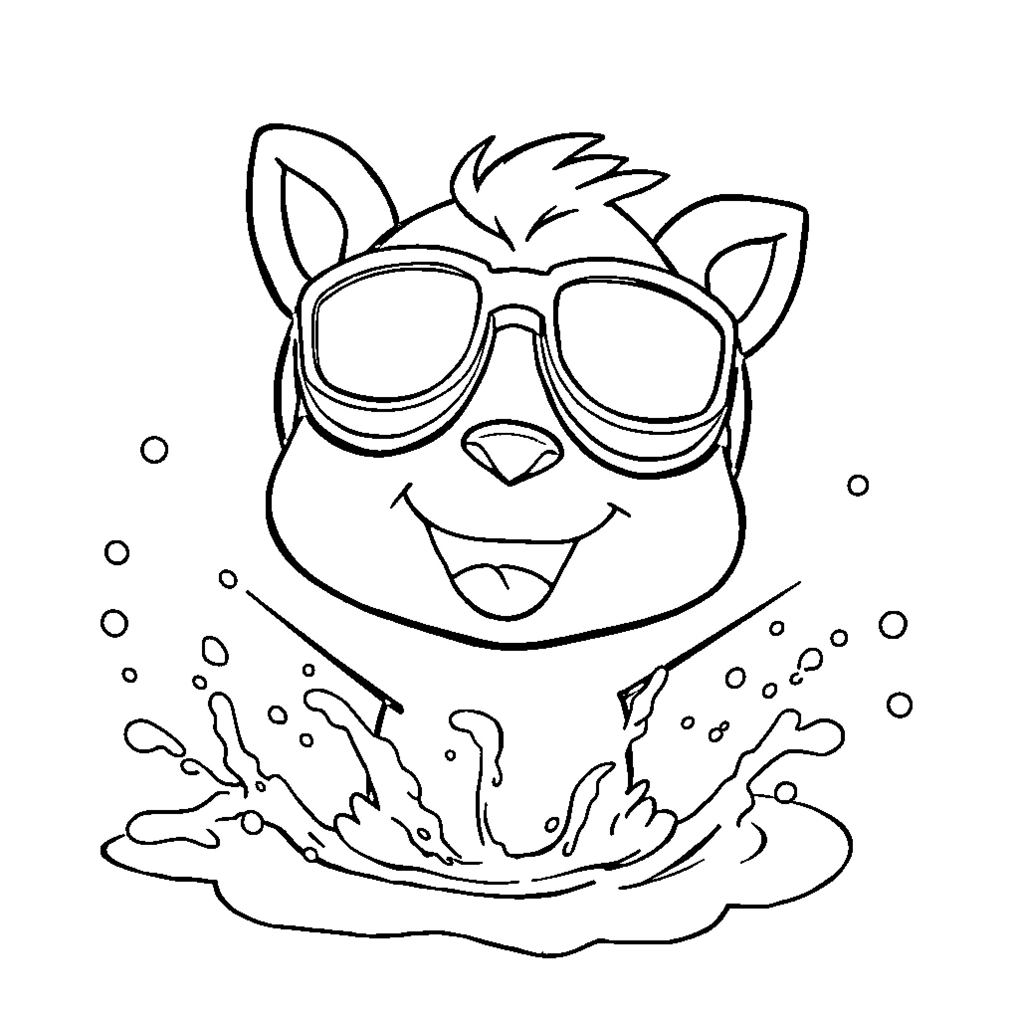 Bluey enjoying a day at the beach Coloring Page (free black-and-white line drawing printable PDF for all, from beginners to advanced learners, including children, teens, adults, and seniors)