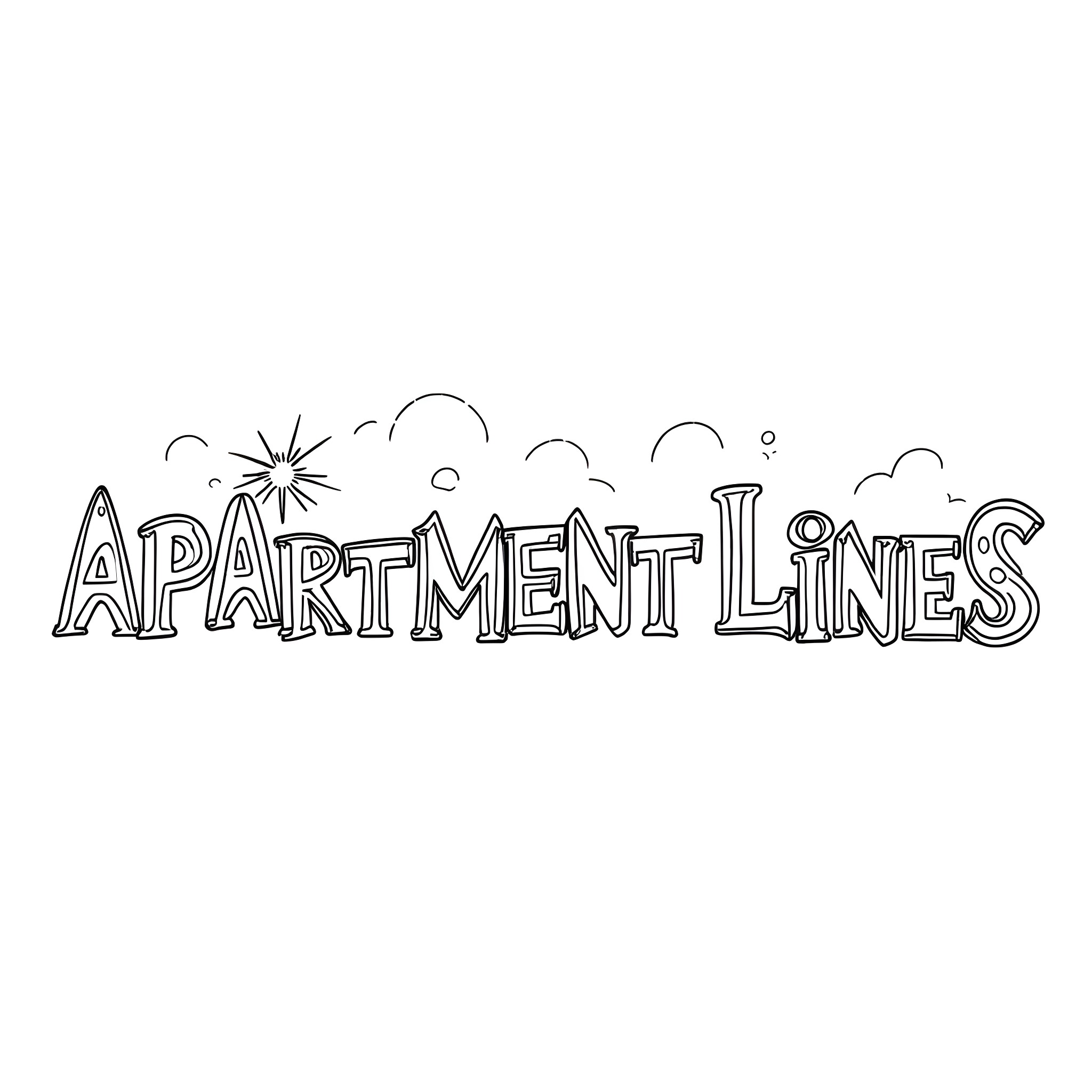 Apartment Lines with Decorative Elements Coloring Page (free black-and-white line drawing printable PDF for all, from beginners to advanced learners, including children, teens, adults, and seniors)