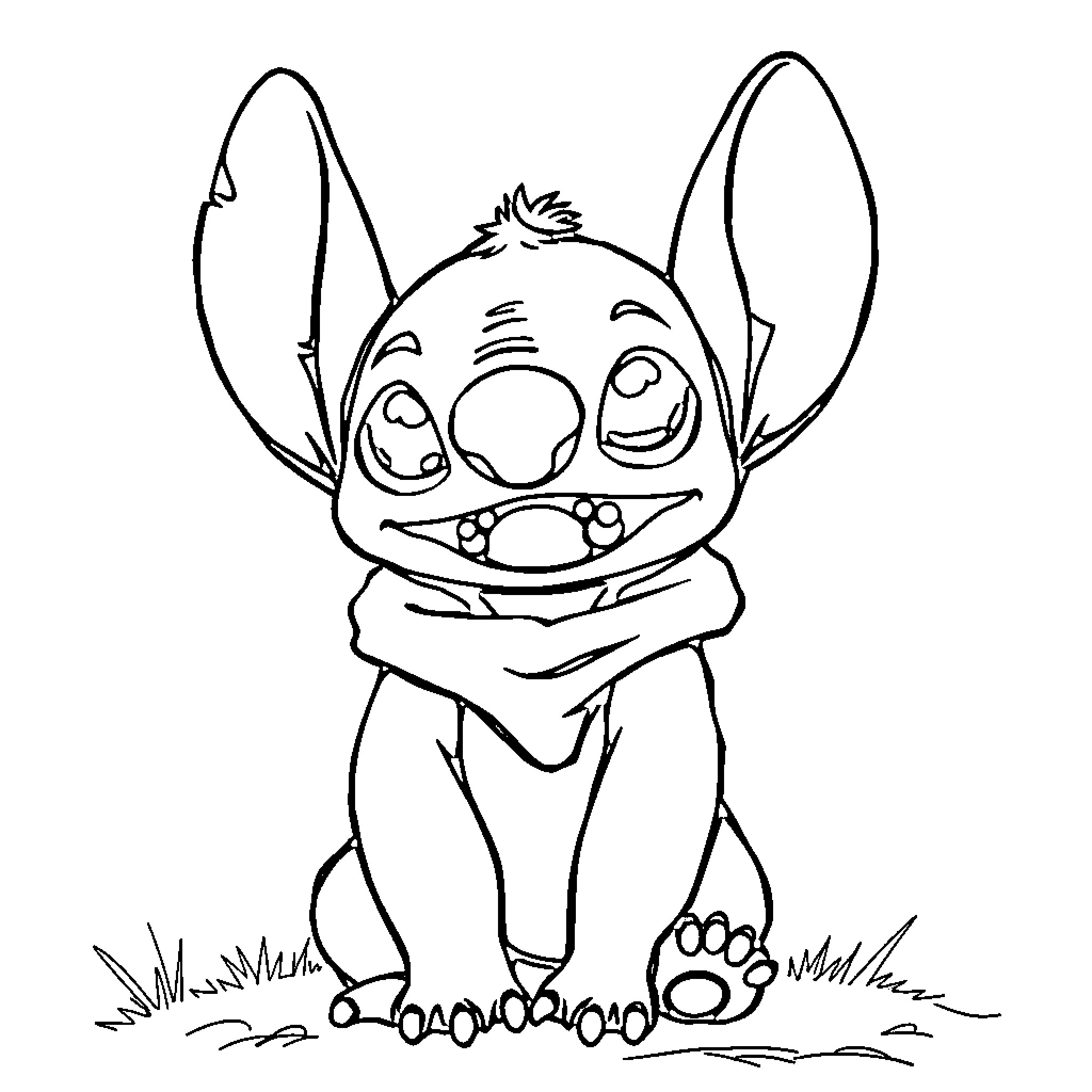 Fox smiling and waving happily Coloring Page (free black-and-white line drawing printable PDF for all, from beginners to advanced learners, including children, teens, adults, and seniors)
