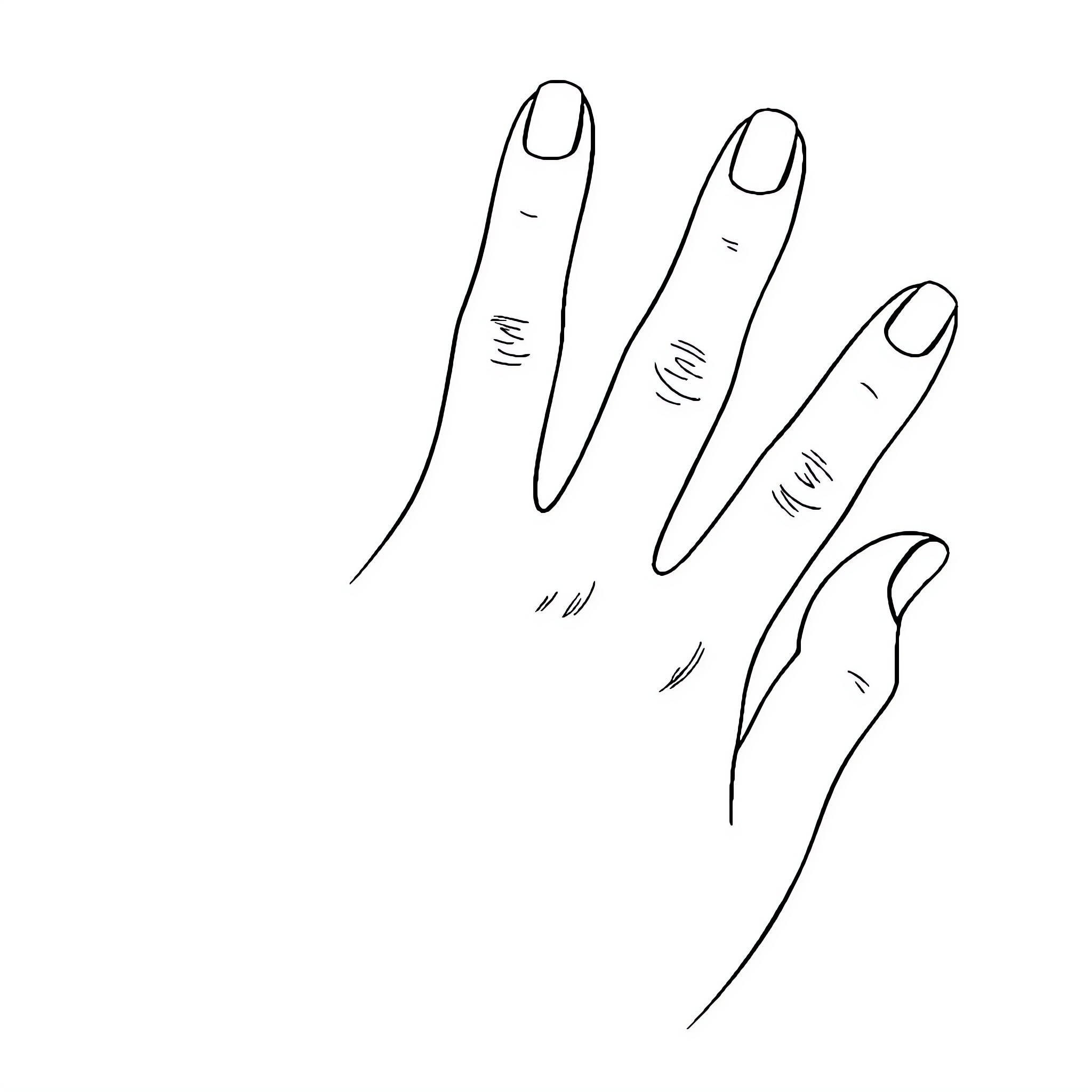Hand gesturing expressively Coloring Page (free black-and-white line drawing printable PDF for all, from beginners to advanced learners, including children, teens, adults, and seniors)