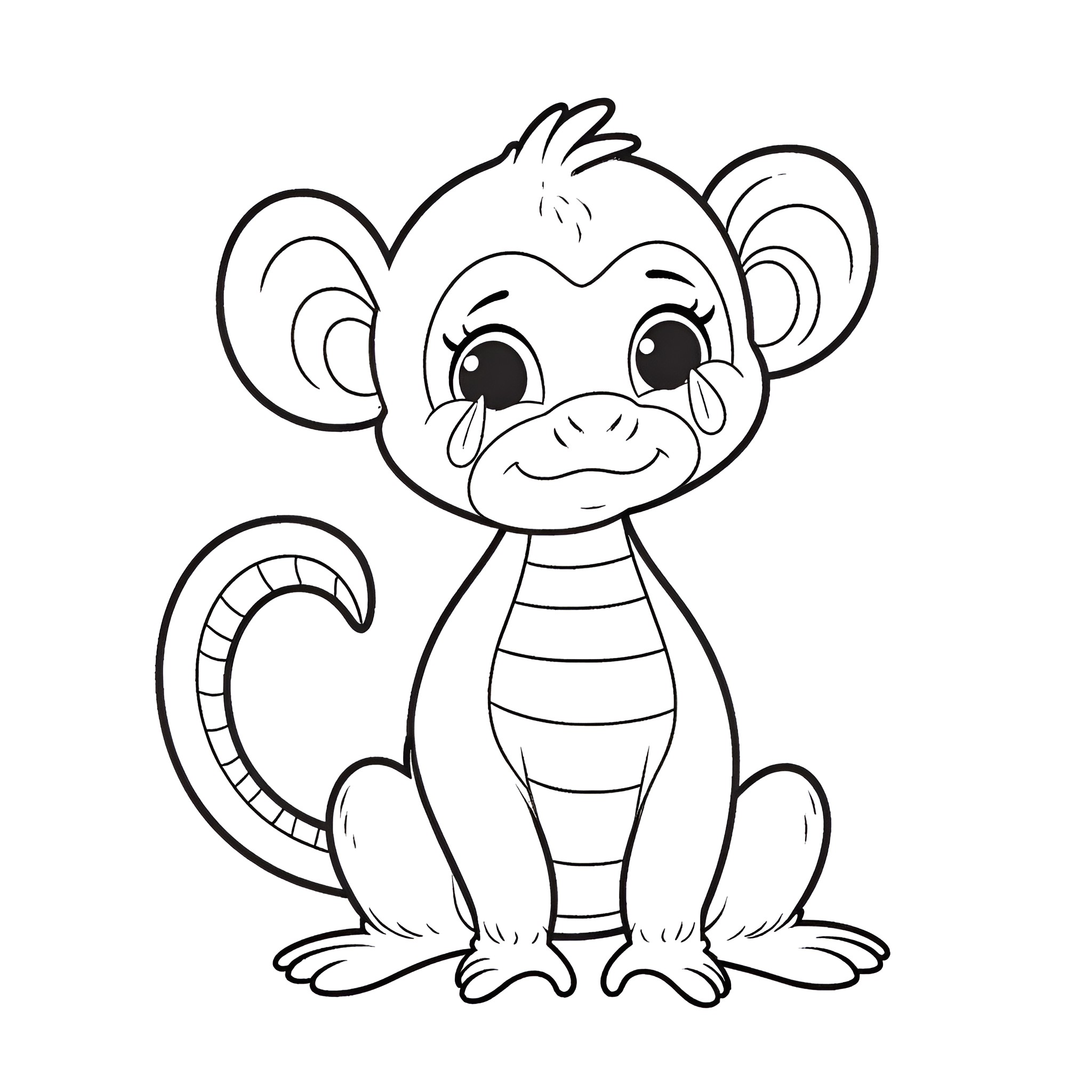 Monkey D Dragon Smiling Cheerfully Coloring Page (free black-and-white line drawing printable PDF for all, from beginners to advanced learners, including children, teens, adults, and seniors)