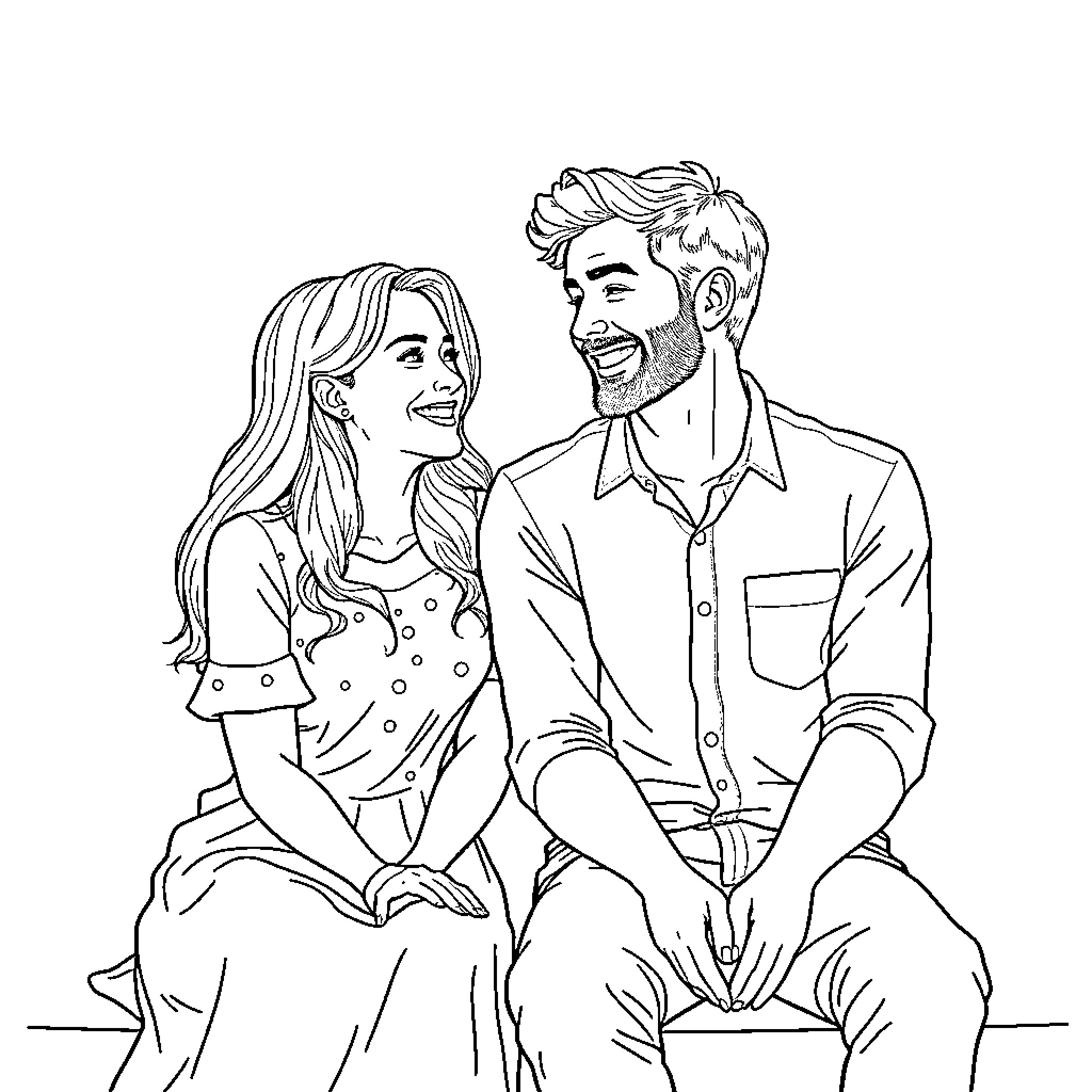 Etta's Loving Embrace Coloring Page (free black-and-white line drawing printable PDF for all, from beginners to advanced learners, including children, teens, adults, and seniors)