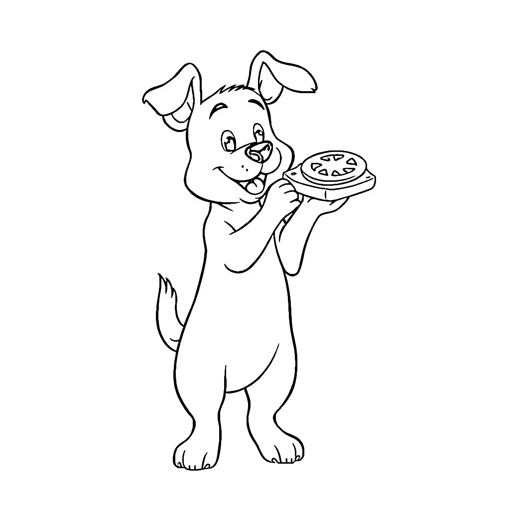 Dog enjoying a tasty treat Coloring Page (free black-and-white line drawing printable PDF for all, from beginners to advanced learners, including children, teens, adults, and seniors)