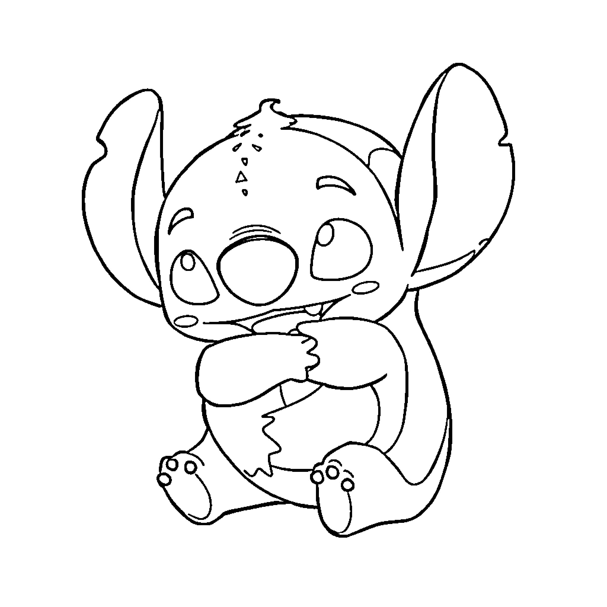 Cinnamon Roll Sitting Adorably Coloring Page (free black-and-white line drawing printable PDF for all, from beginners to advanced learners, including children, teens, adults, and seniors)