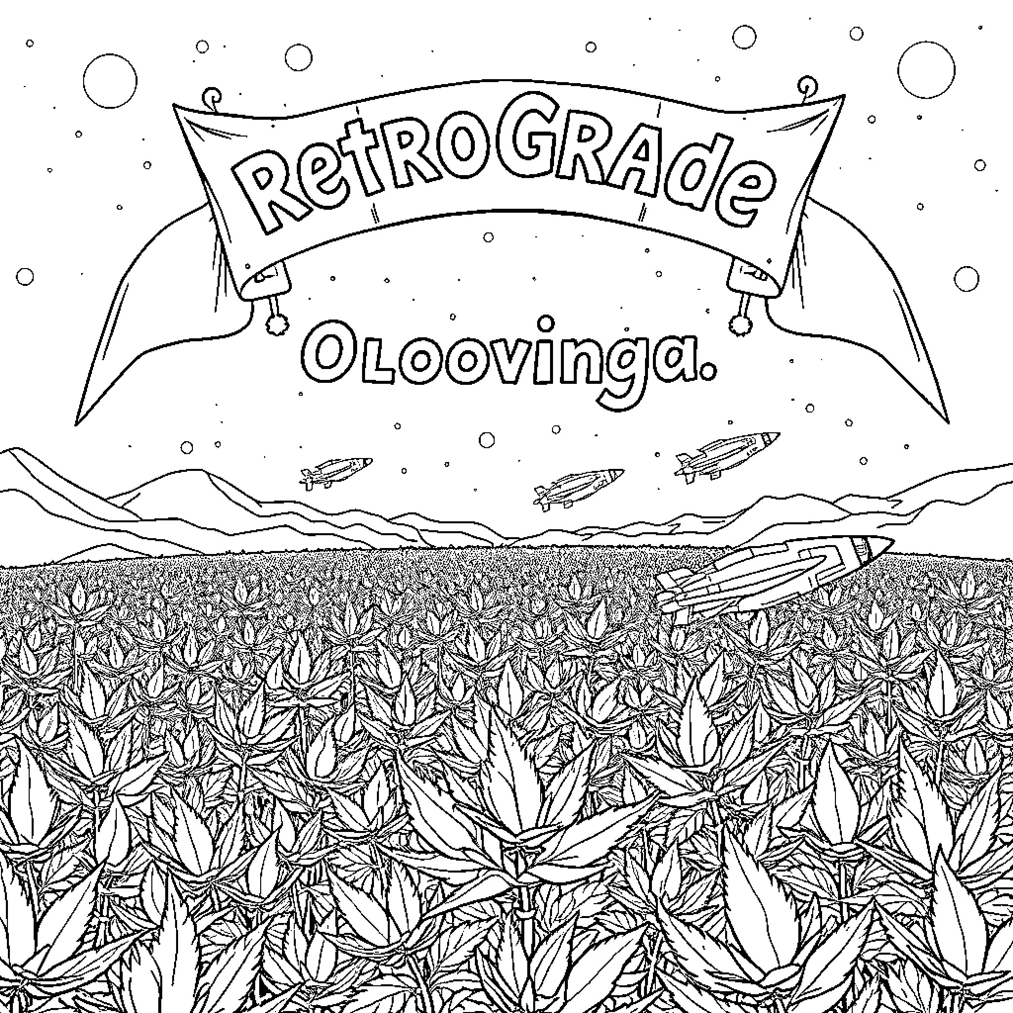 Banner of Retro Grade Olovinga Coloring Page (free black-and-white line drawing printable PDF for all, from beginners to advanced learners, including children, teens, adults, and seniors)