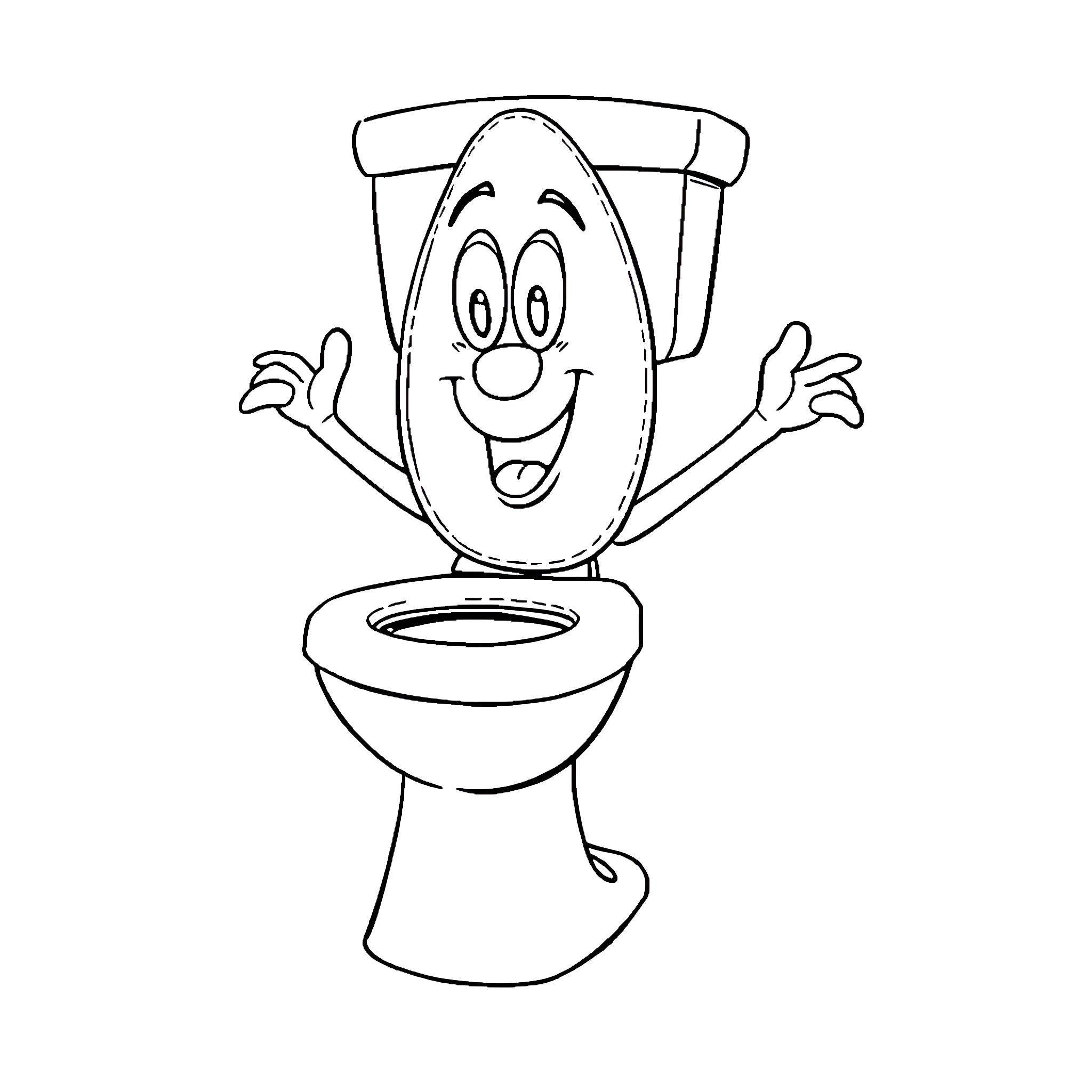 Skibidi Toilet Cartoon Character Expressing Enthusiasm Coloring Page (free black-and-white line drawing printable PDF for all, from beginners to advanced learners, including children, teens, adults, and seniors)
