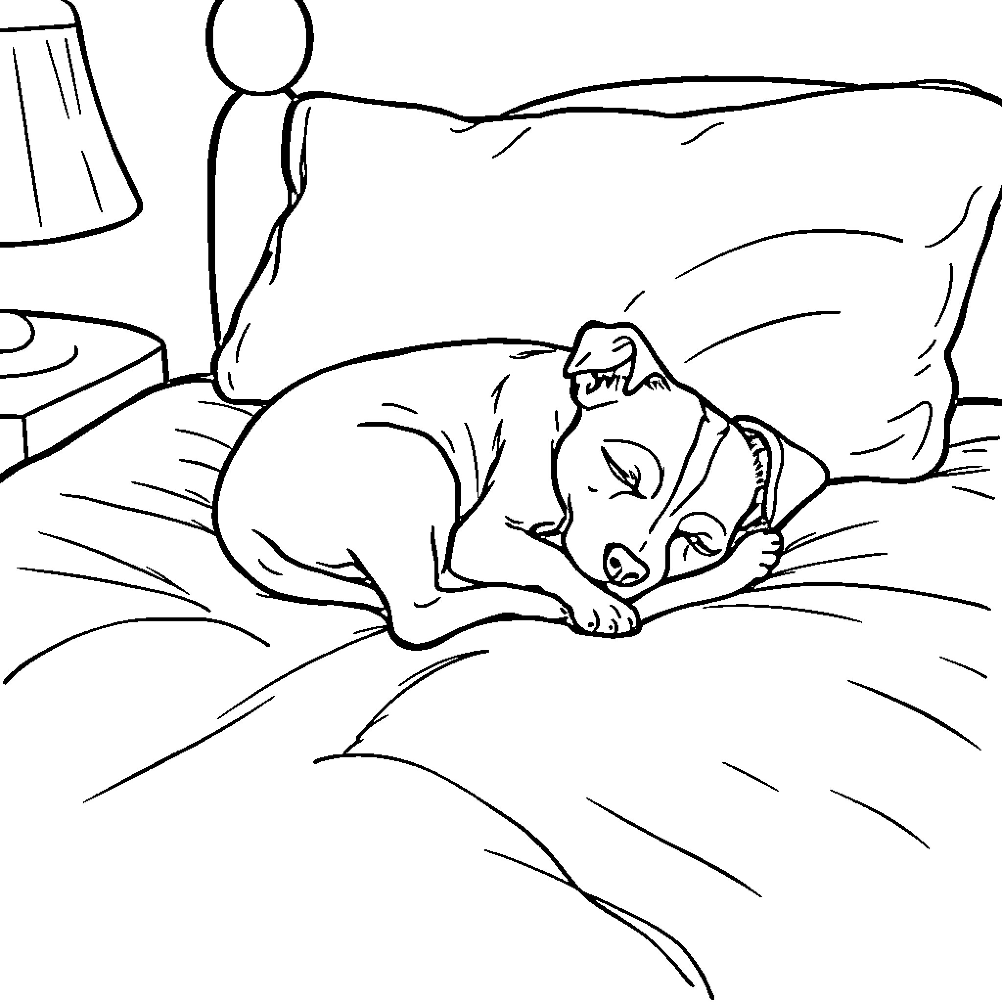 Jack Russell dog relaxing on sofa Coloring Page (free black-and-white line drawing printable PDF for all, from beginners to advanced learners, including children, teens, adults, and seniors)